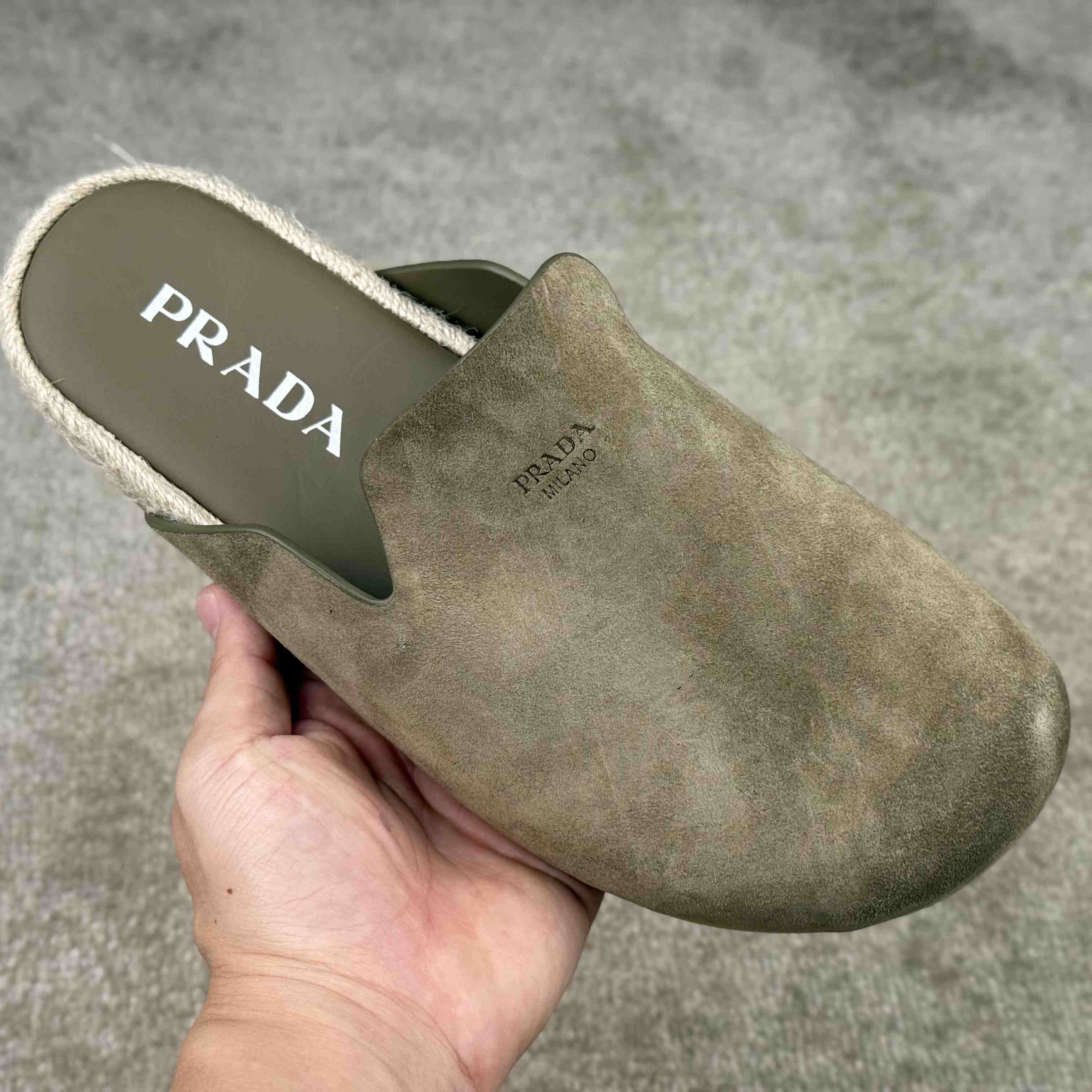 Prada Suede Mules - FashionPlug