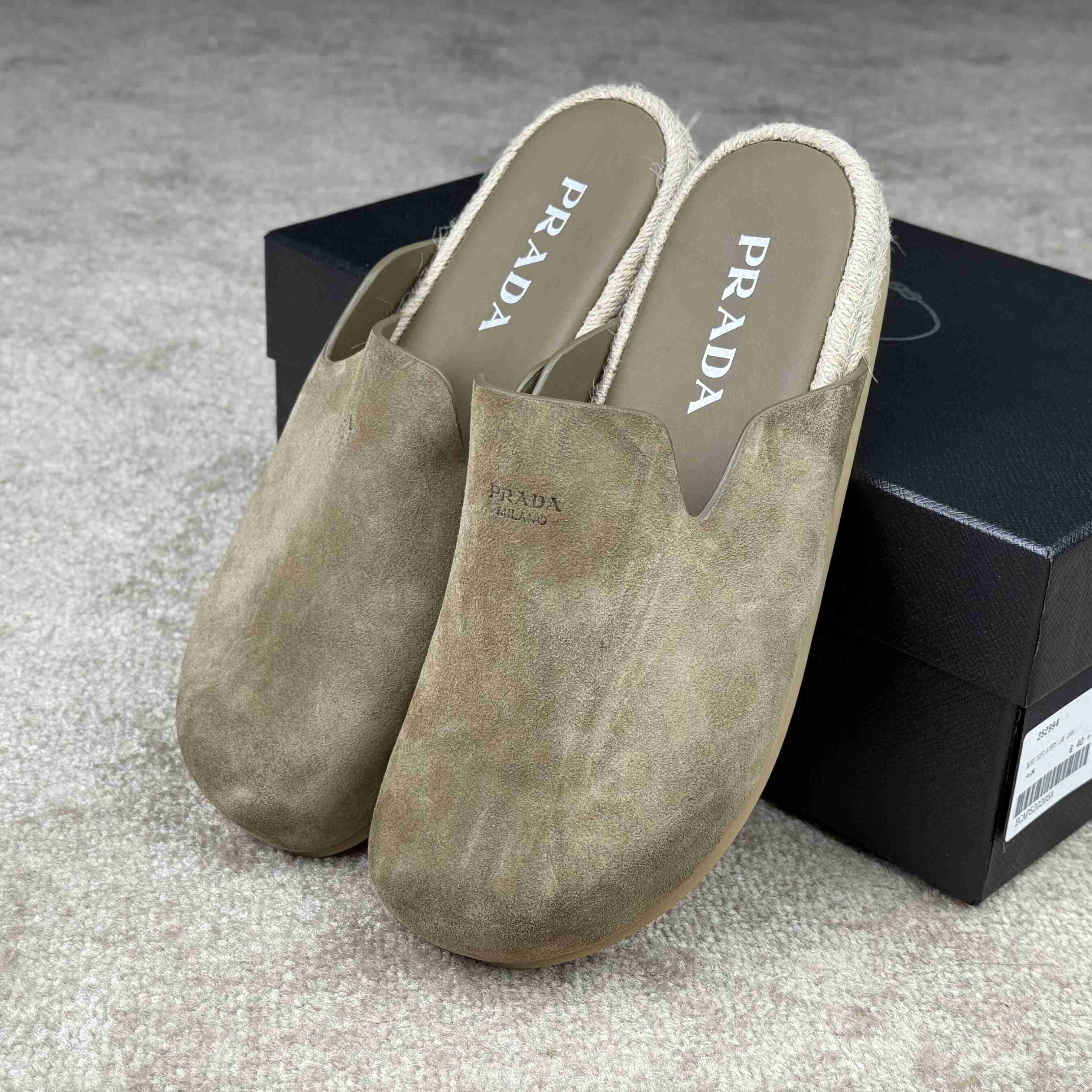 Prada Suede Mules - FashionPlug