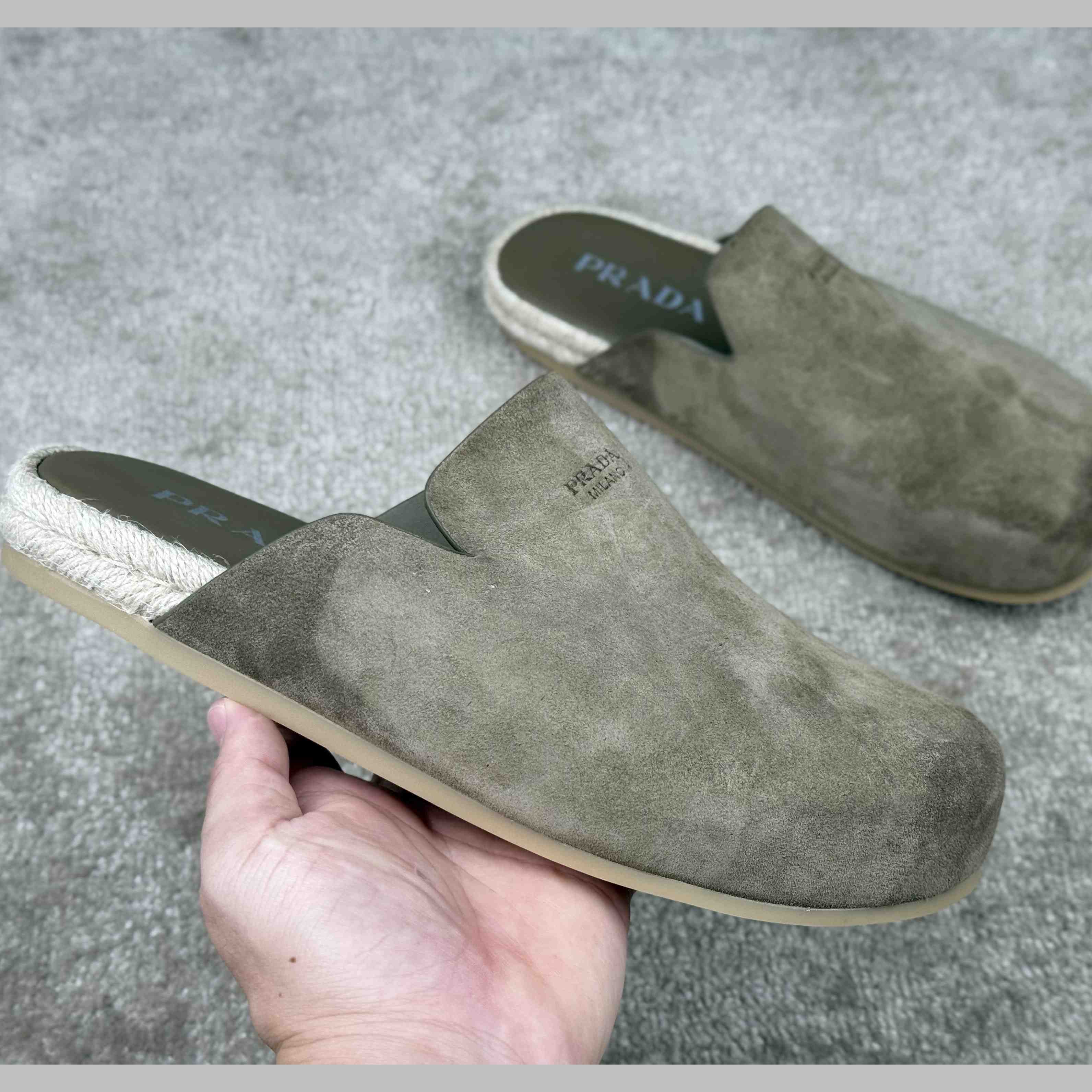 Prada Suede Mules - FashionPlug