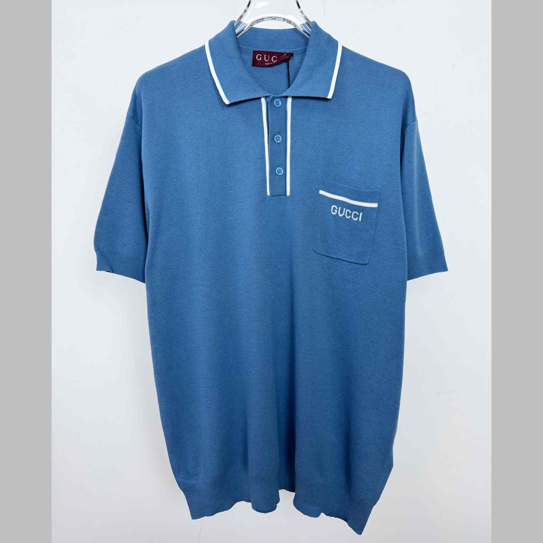 Gucci Gg Silk And Cotton Jacquard Polo Shirt - FashionPlug