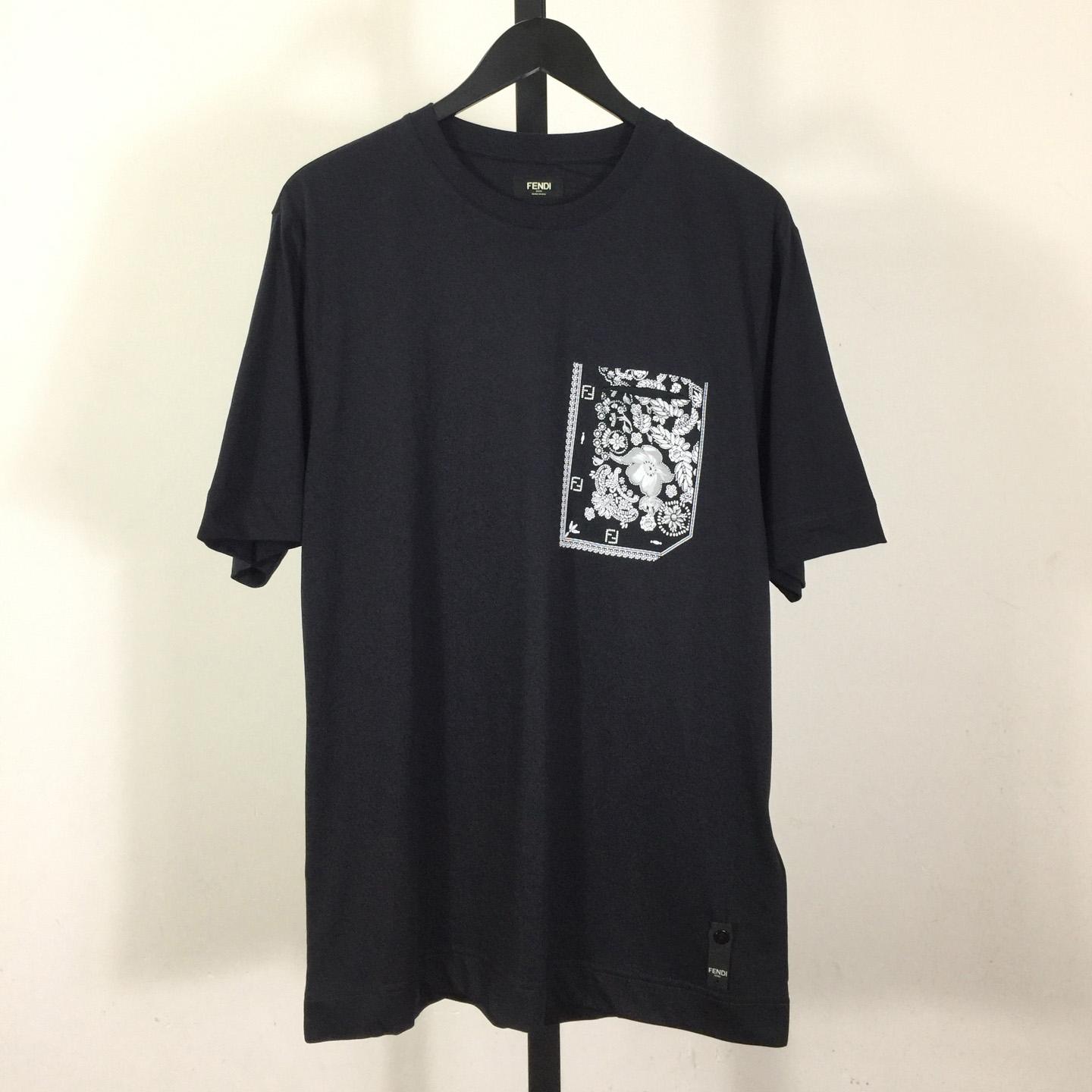 Fendi Blue Cotton T-shirt - FashionPlug