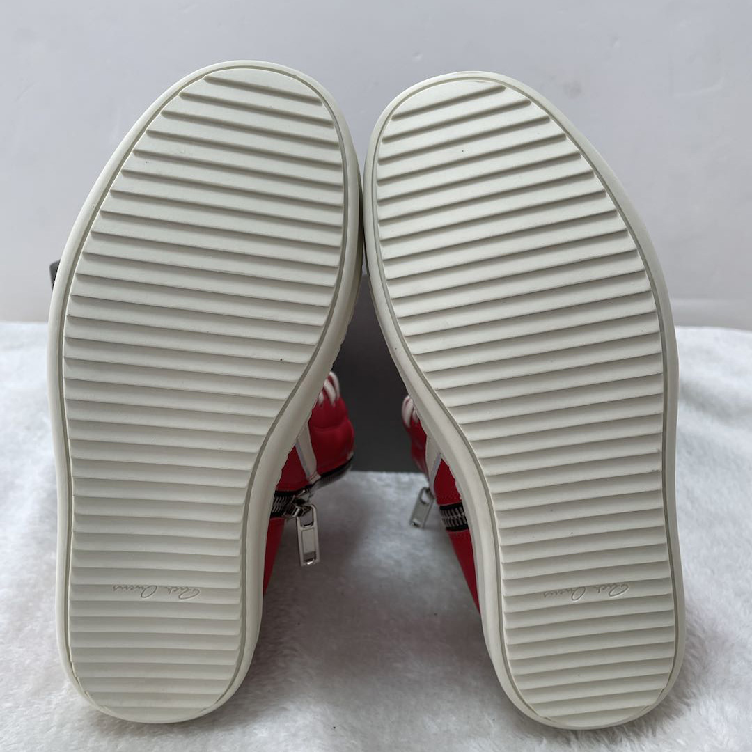 Rick Owens Red Geobasket High-Top Sneakers XZ2003   (50% Off Sale) - FashionPlug