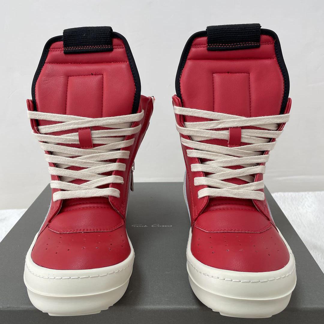Rick Owens Red Geobasket High-Top Sneakers XZ2003   (50% Off Sale) - FashionPlug