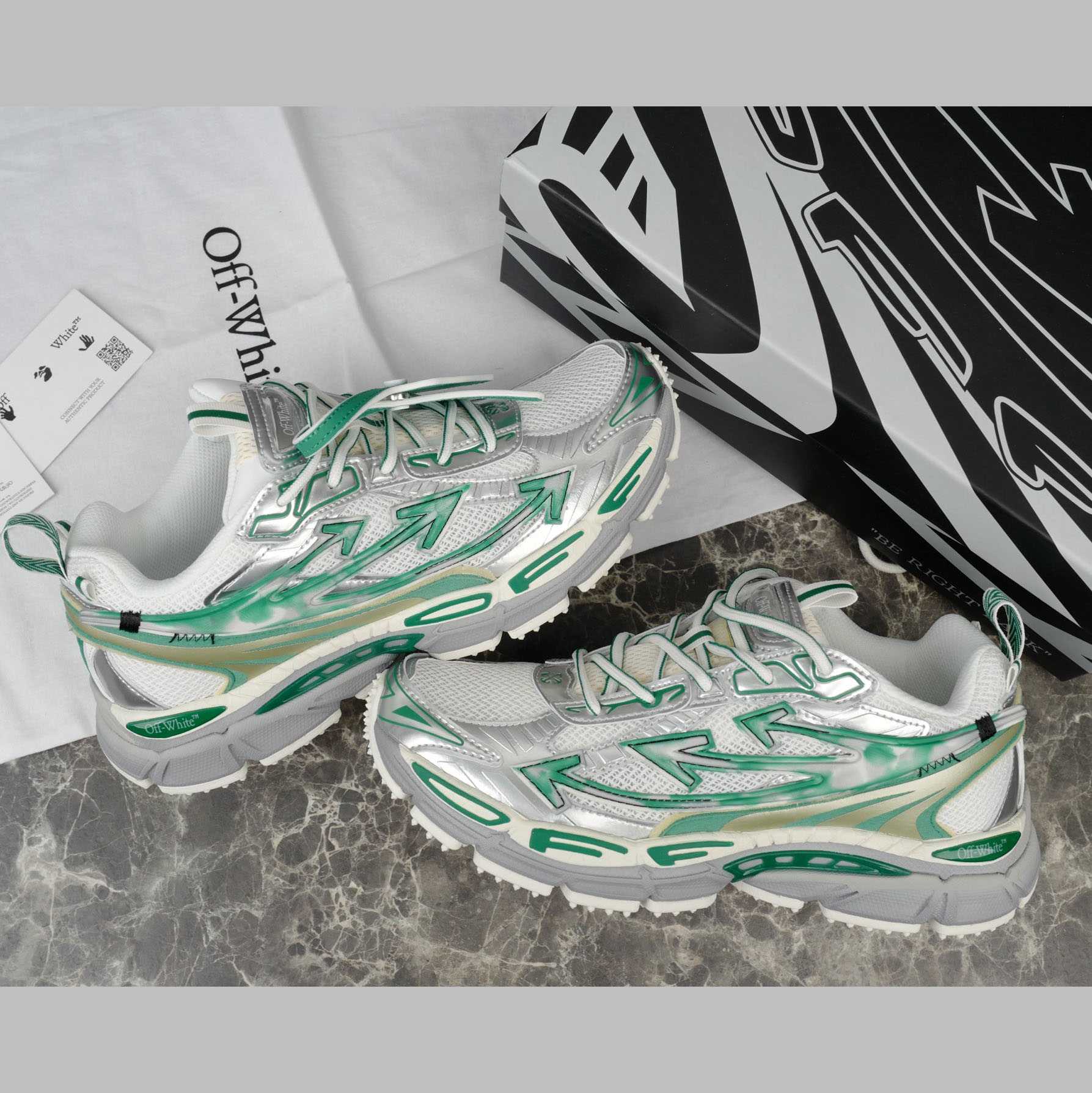 Off-White Silver/Blue Be Right Back - FashionPlug