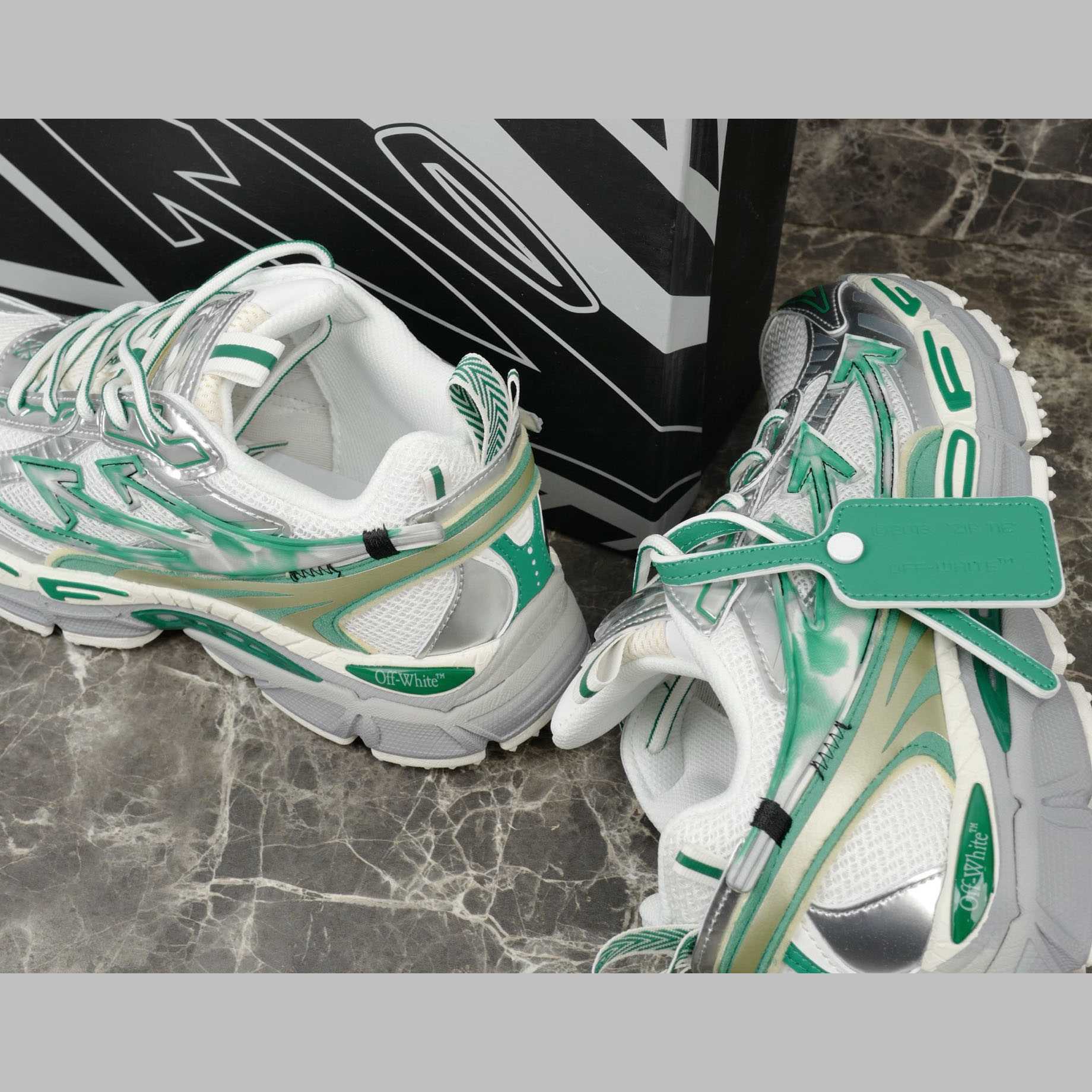 Off-White Silver/Blue Be Right Back - FashionPlug