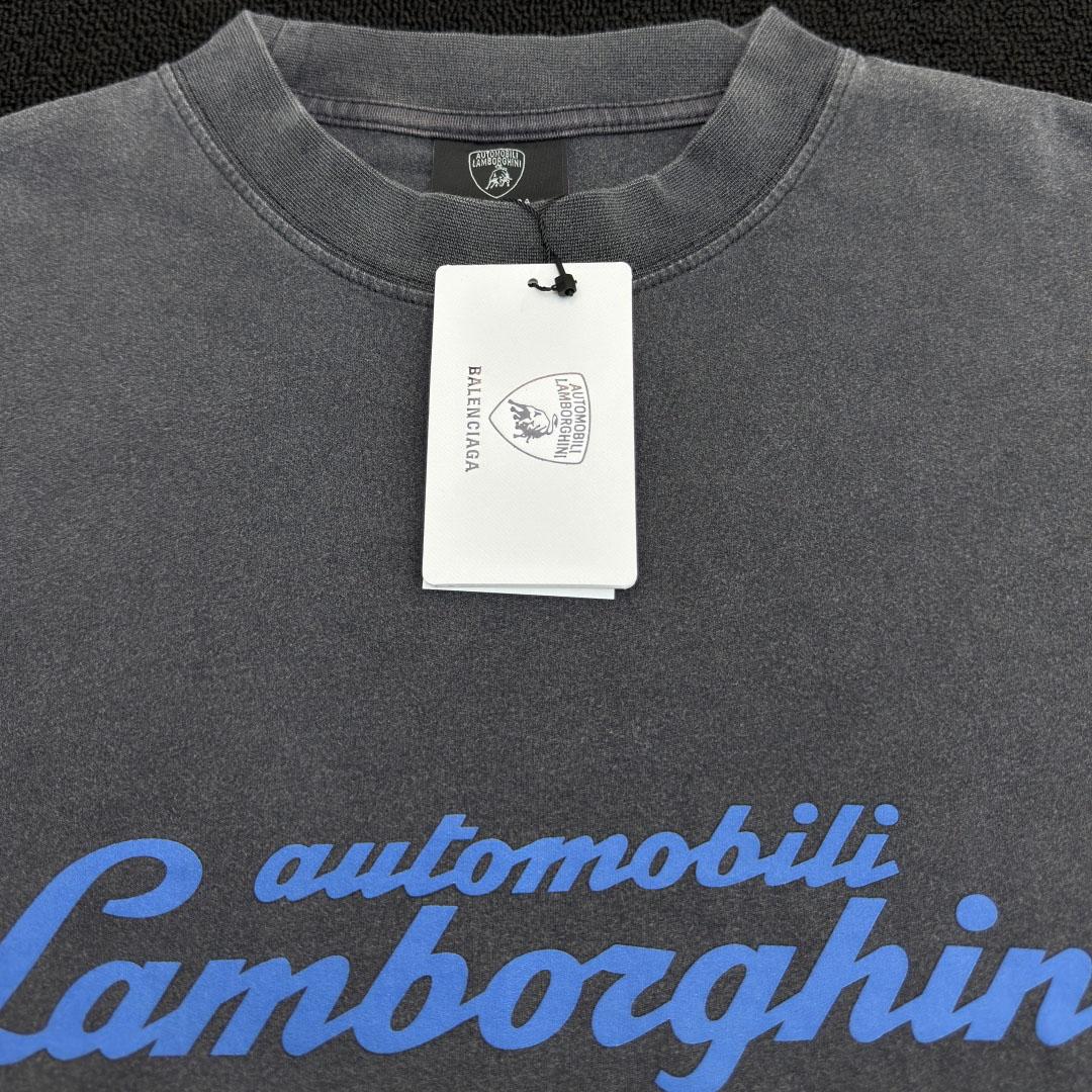Balenciaga Automobili Lamborghini Oversized T-Shirt In Faded Black Dry Jersey - FashionPlug