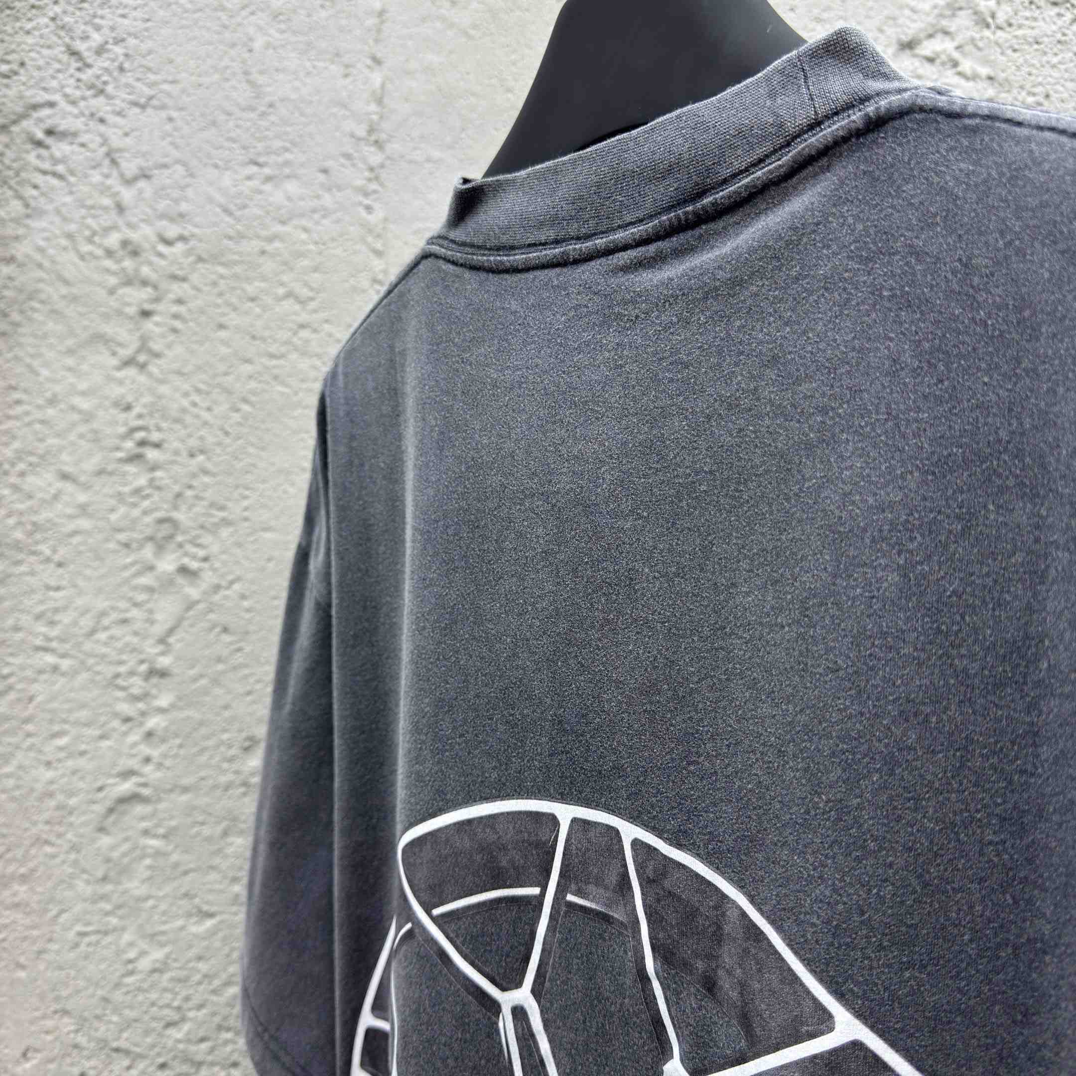 Balenciaga Automobili Lamborghini Oversized T-Shirt In Faded Black Dry Jersey - FashionPlug