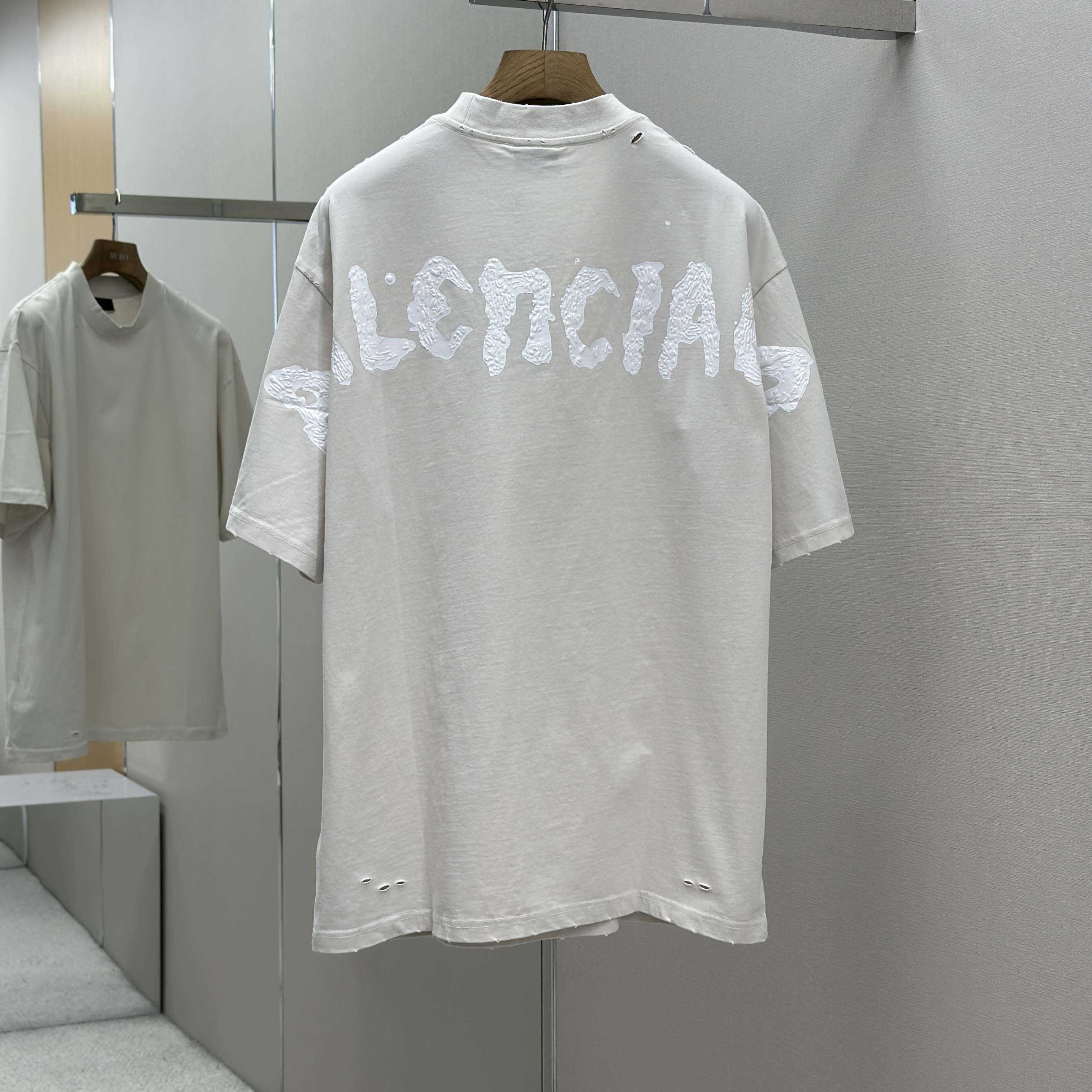 Balenciaga Painted T-Shirt Medium Fit - FashionPlug