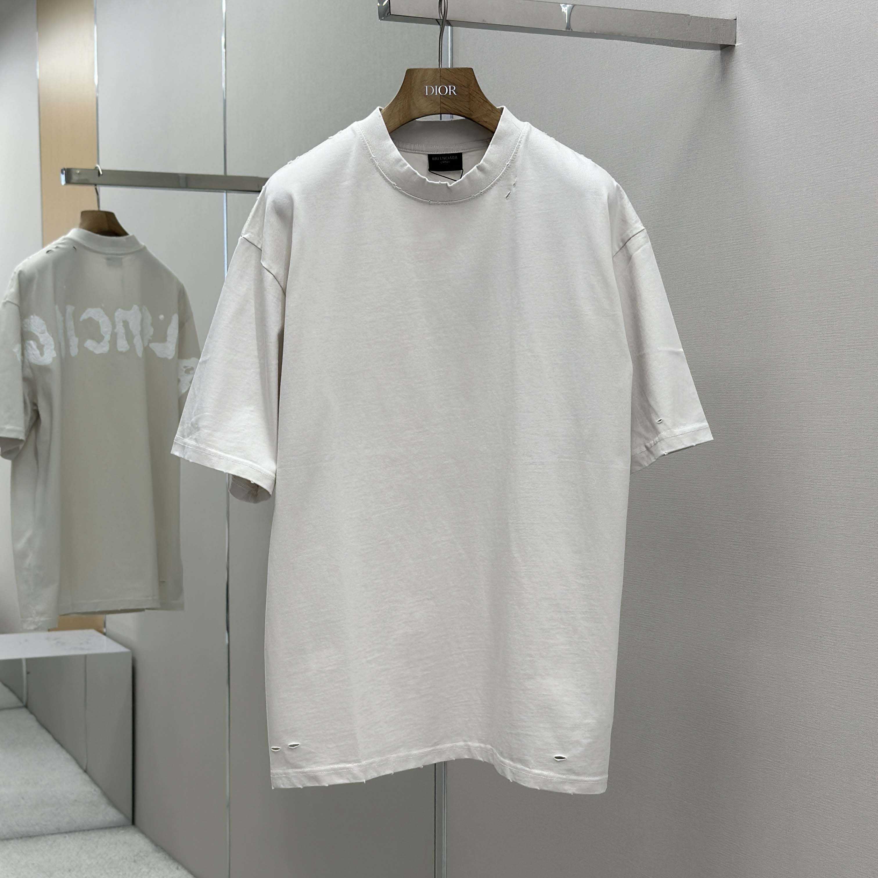 Balenciaga Painted T-Shirt Medium Fit - FashionPlug