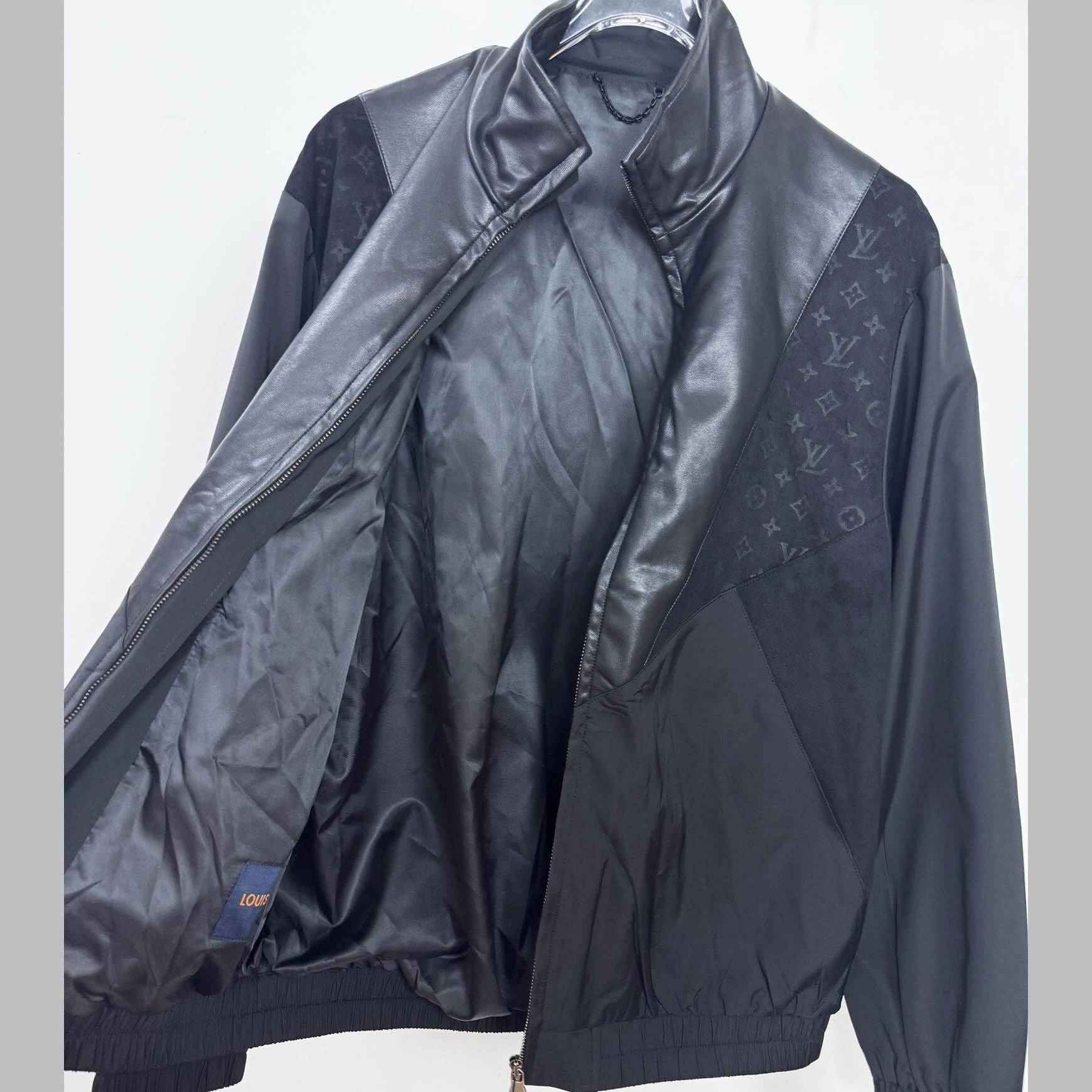 Louis Vuitton Leather Mix Track Top   1AHVM1 - FashionPlug