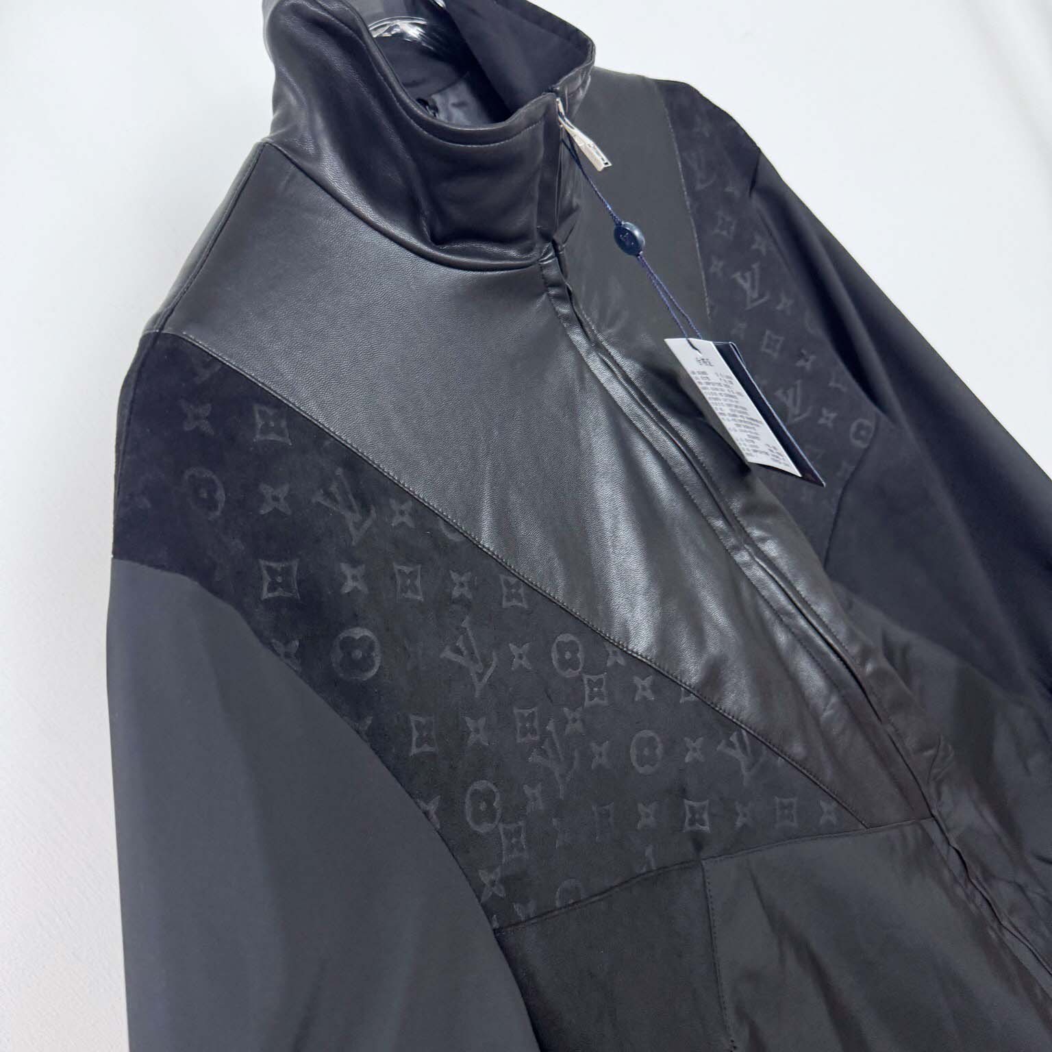 Louis Vuitton Leather Mix Track Top   1AHVM1 - FashionPlug