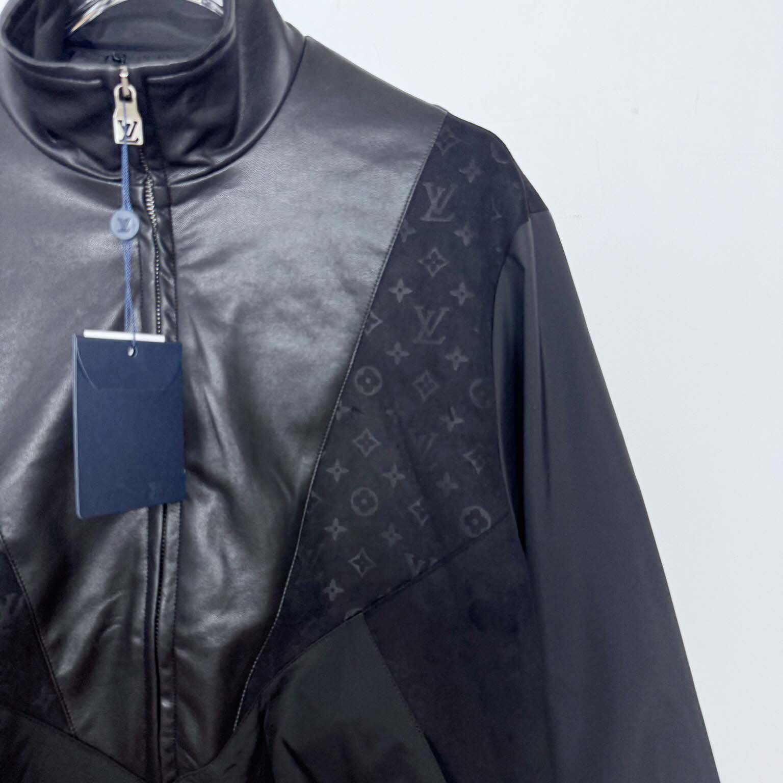 Louis Vuitton Leather Mix Track Top   1AHVM1 - FashionPlug