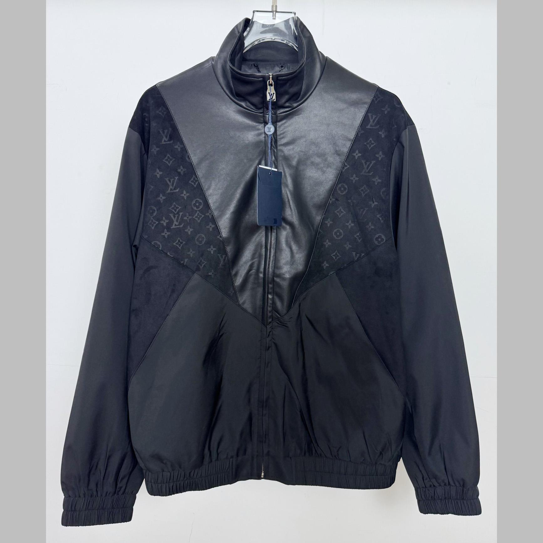 Louis Vuitton Leather Mix Track Top   1AHVM1 - FashionPlug