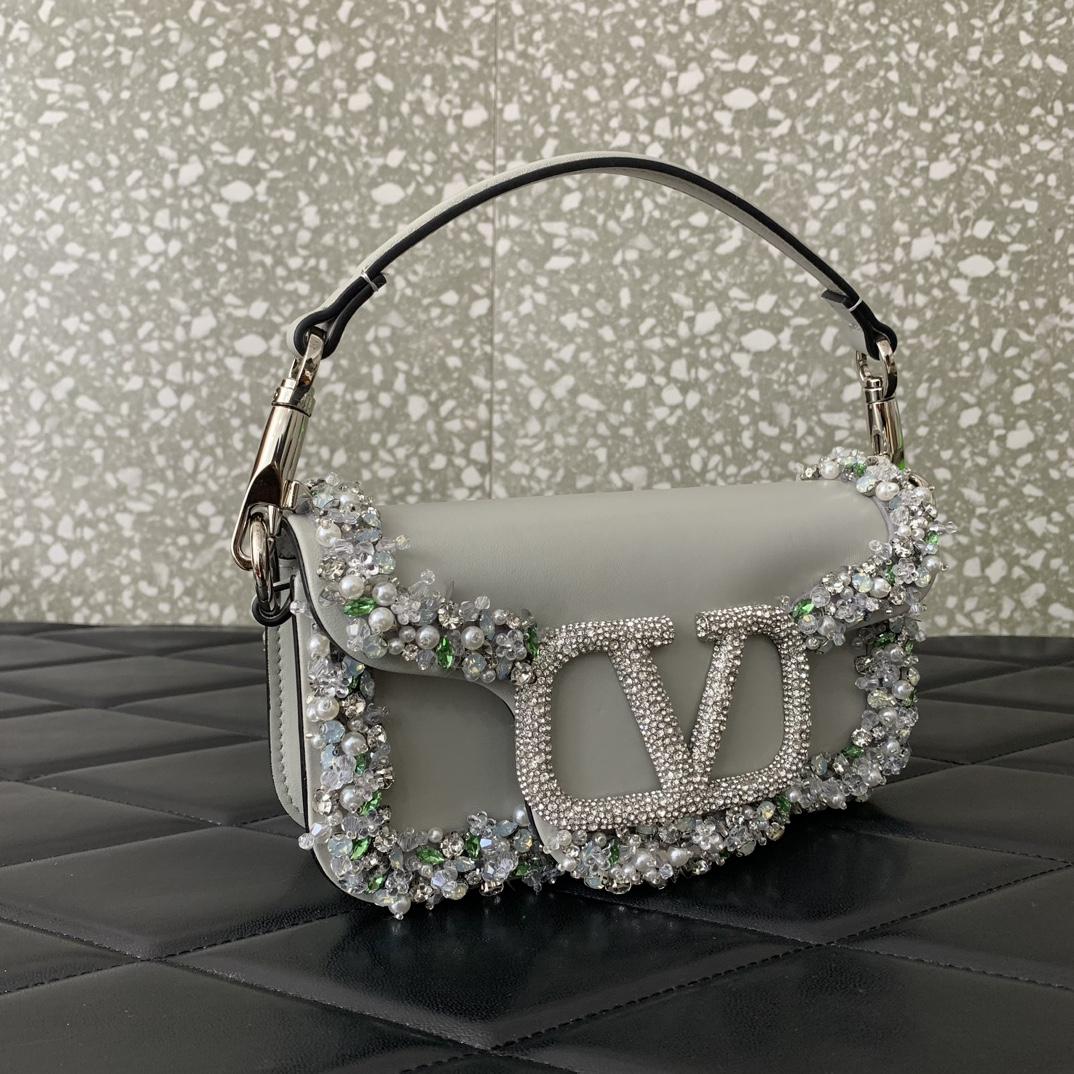 Valenti Garavani Locò Small Embroidered  Shoulder Bag - FashionPlug