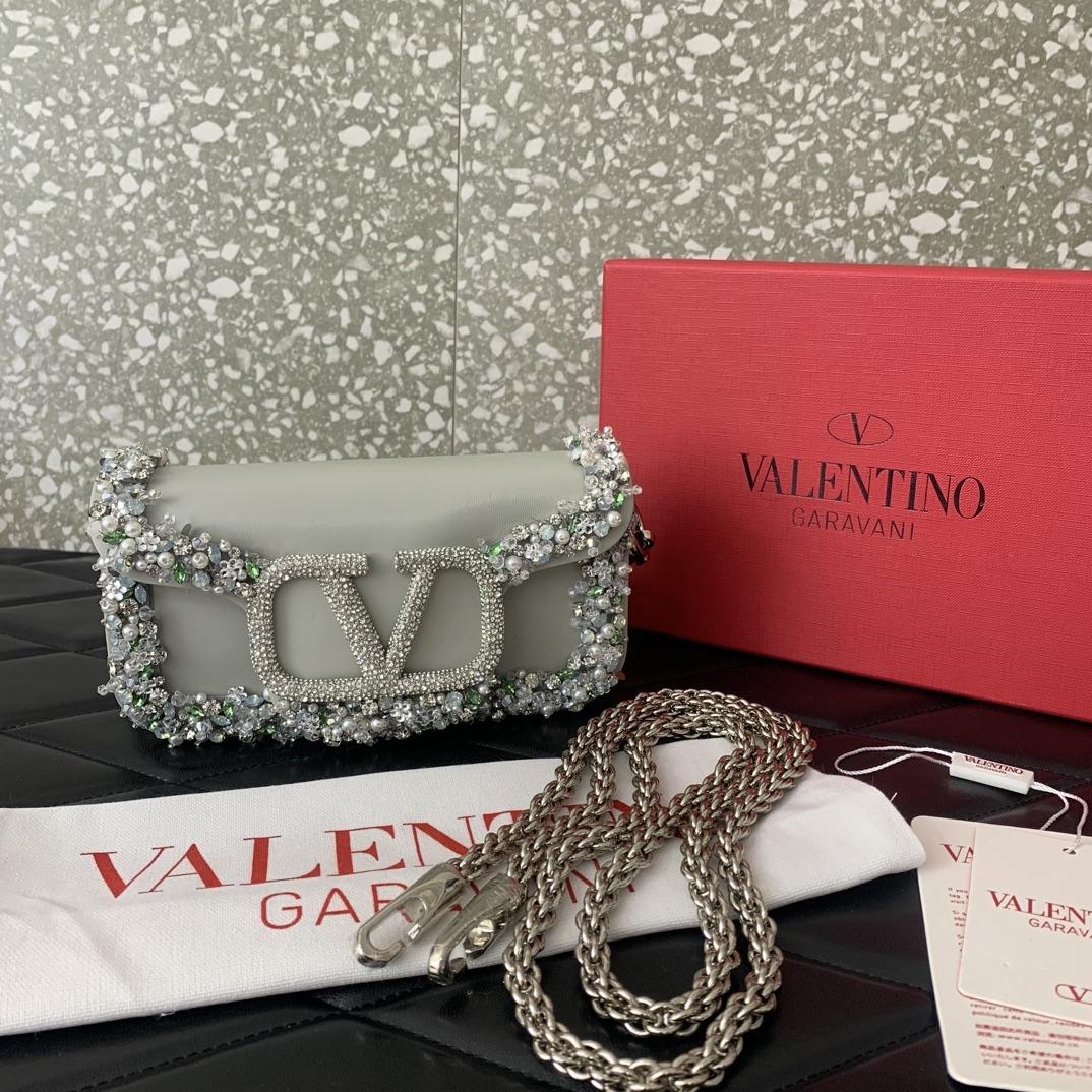 Valenti Garavani Locò Small Embroidered  Shoulder Bag - FashionPlug