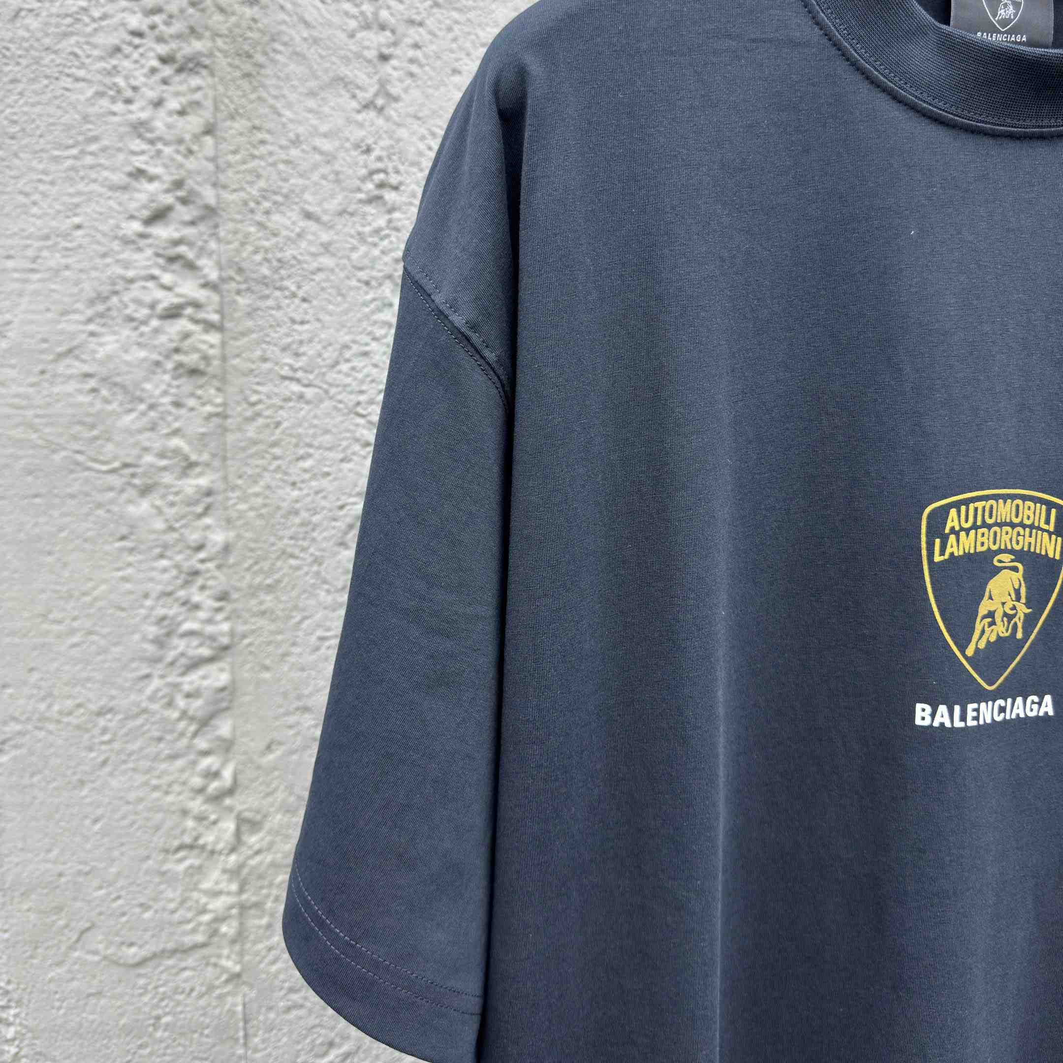 Balenciaga I Automobili Lamborghini Oversized T-Shirt inFaded Black  - FashionPlug