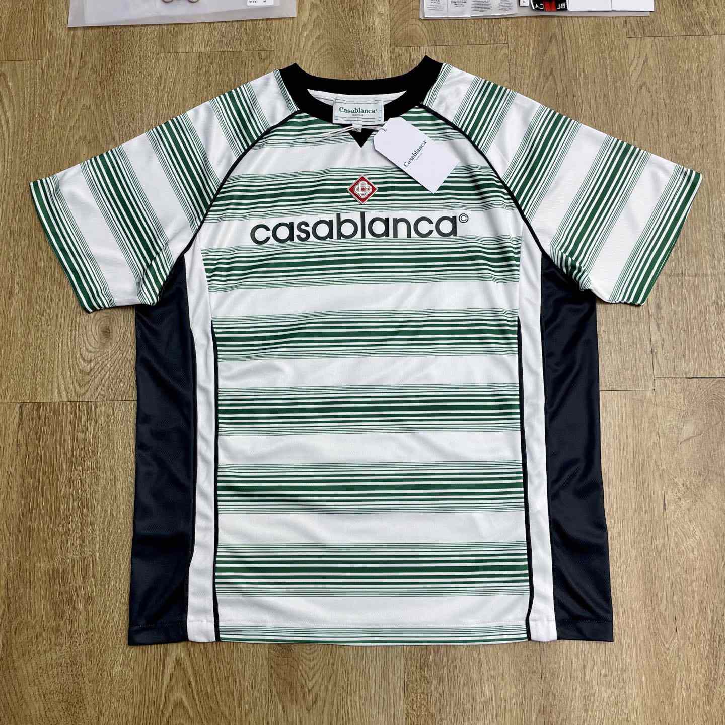 Casablanca Gradient Stripe Panelled T-shirt   C1010 - FashionPlug