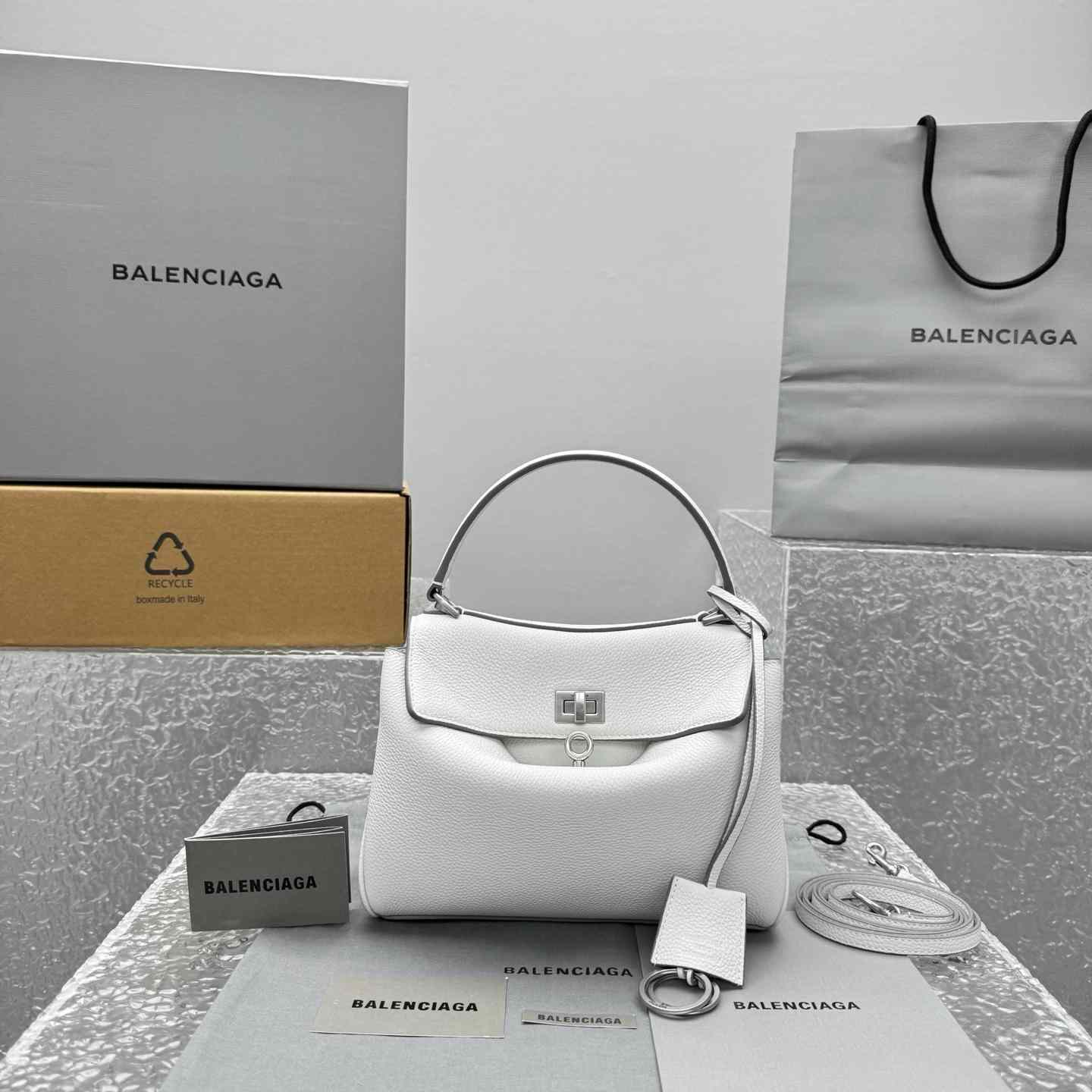Balenciaga Rodeo Handbag Mini In White - FashionPlug