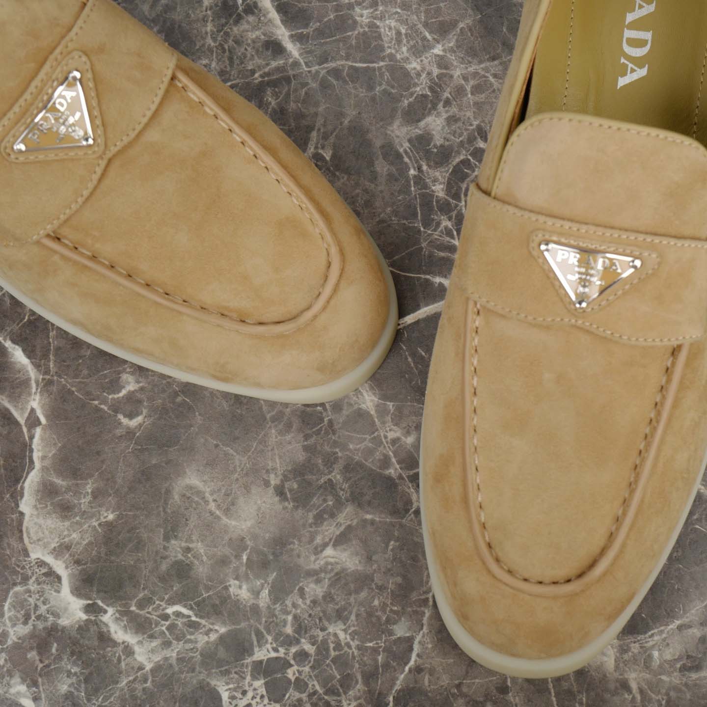 Prada Suede Leather Loafers - FashionPlug
