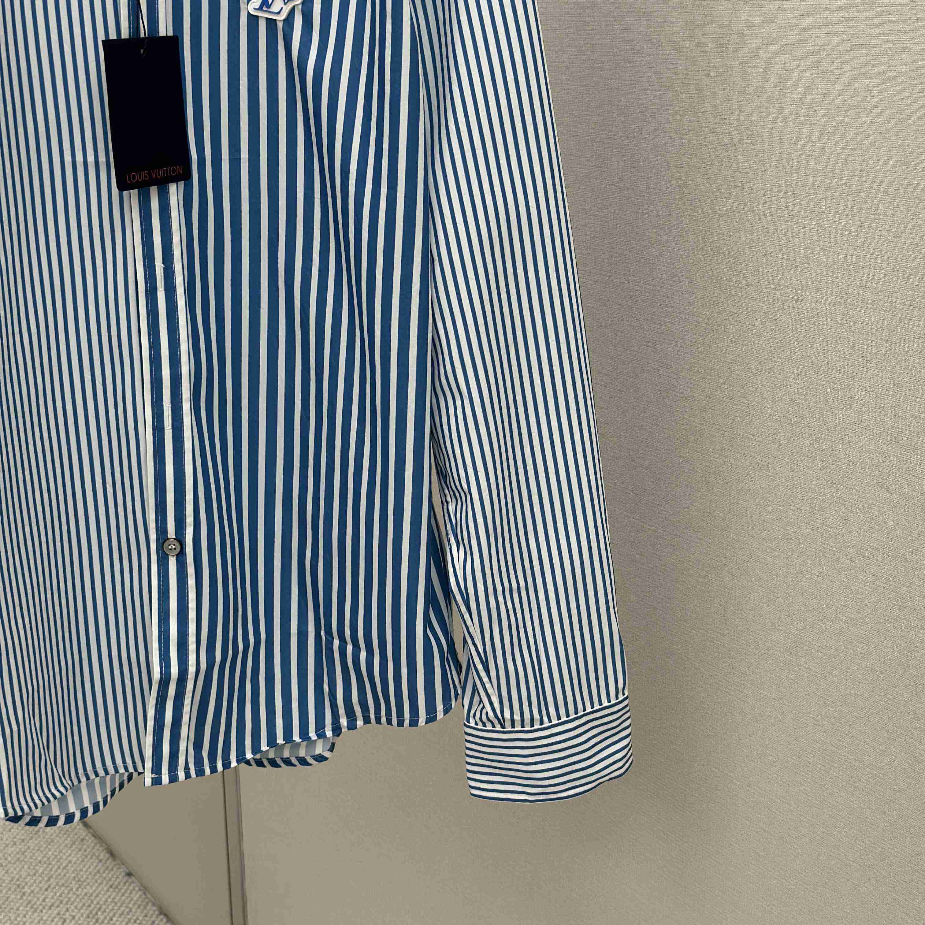 Louis Vuitton Monogram Patchwork Striped Shirt     1AHVWM - FashionPlug