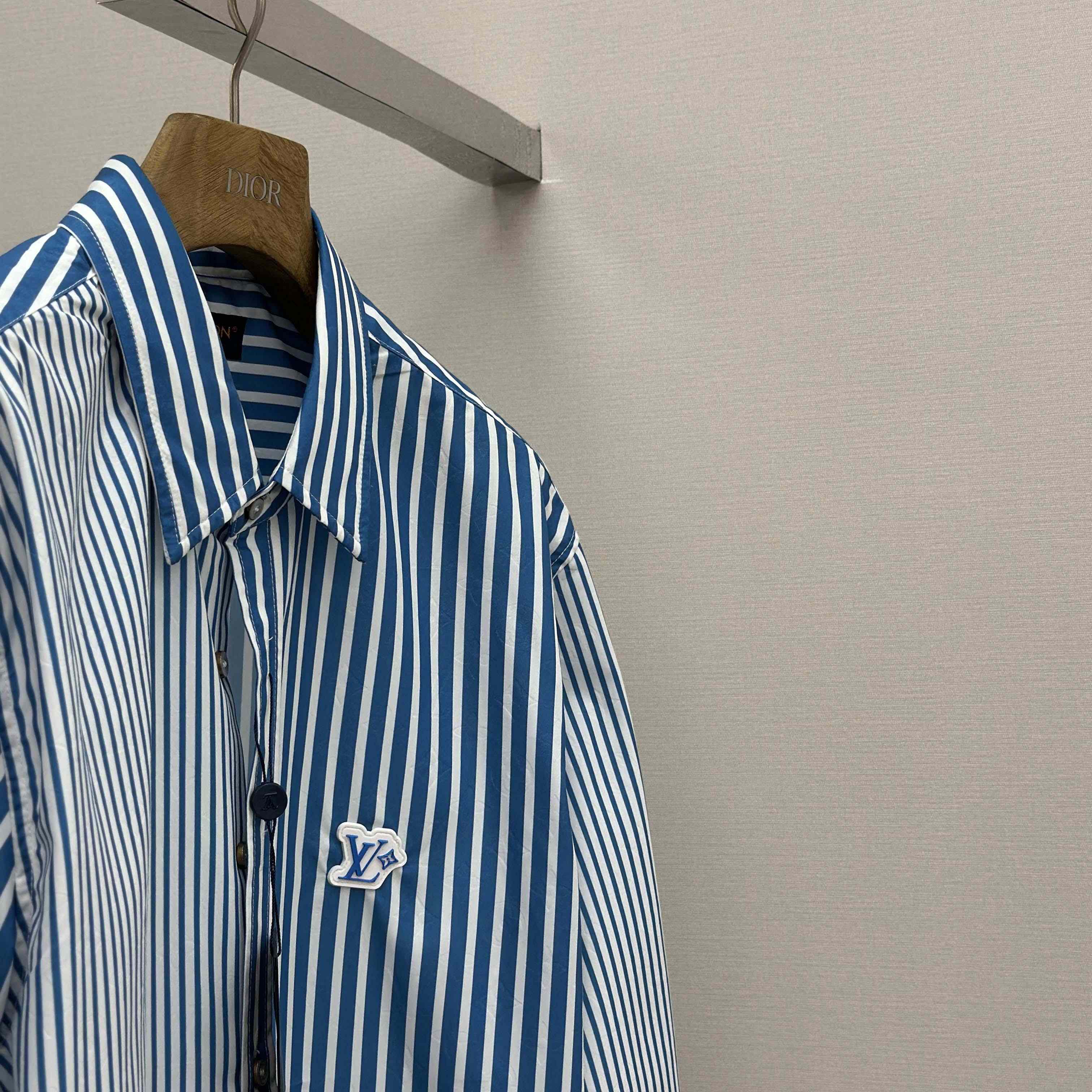 Louis Vuitton Monogram Patchwork Striped Shirt     1AHVWM - FashionPlug
