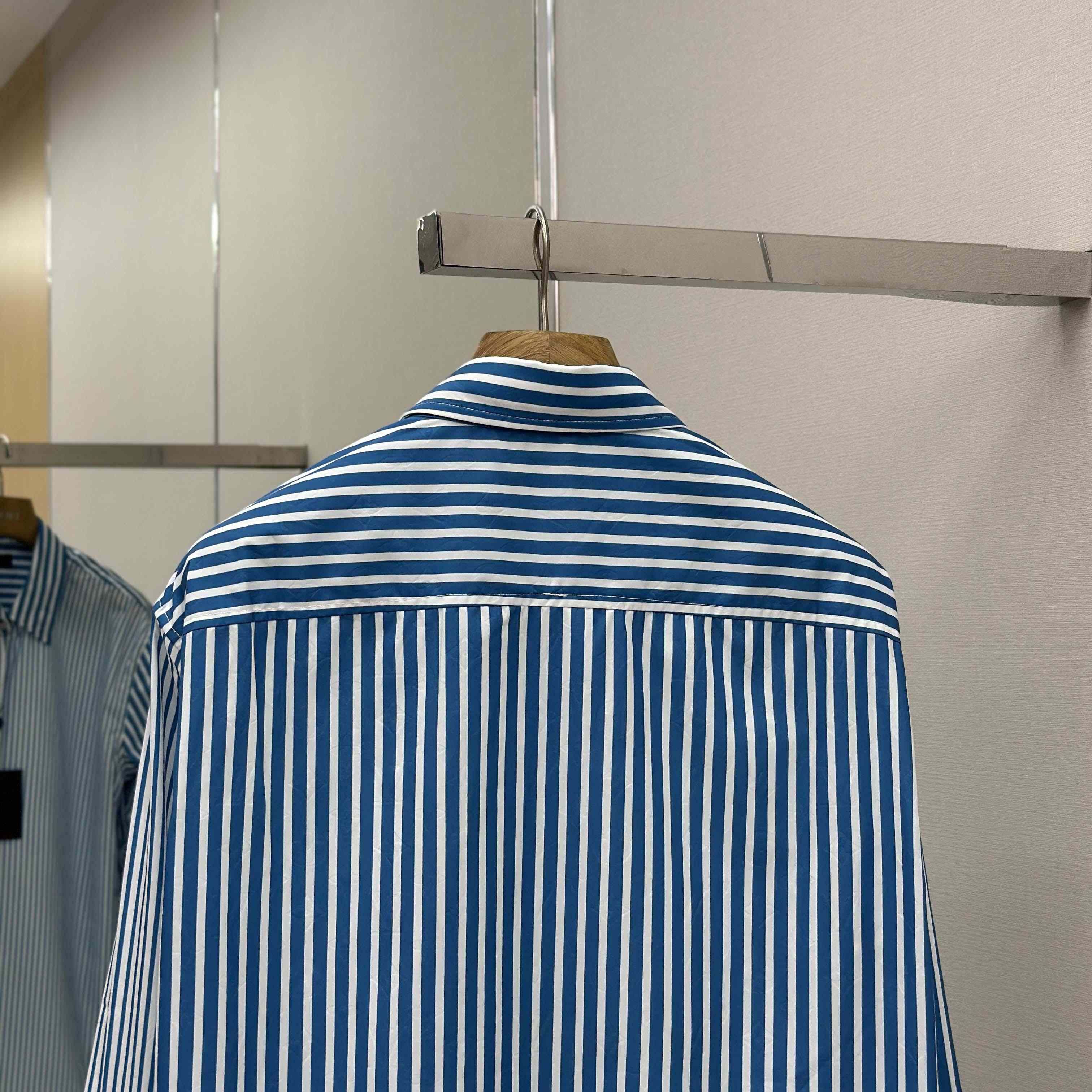 Louis Vuitton Monogram Patchwork Striped Shirt     1AHVWM - FashionPlug