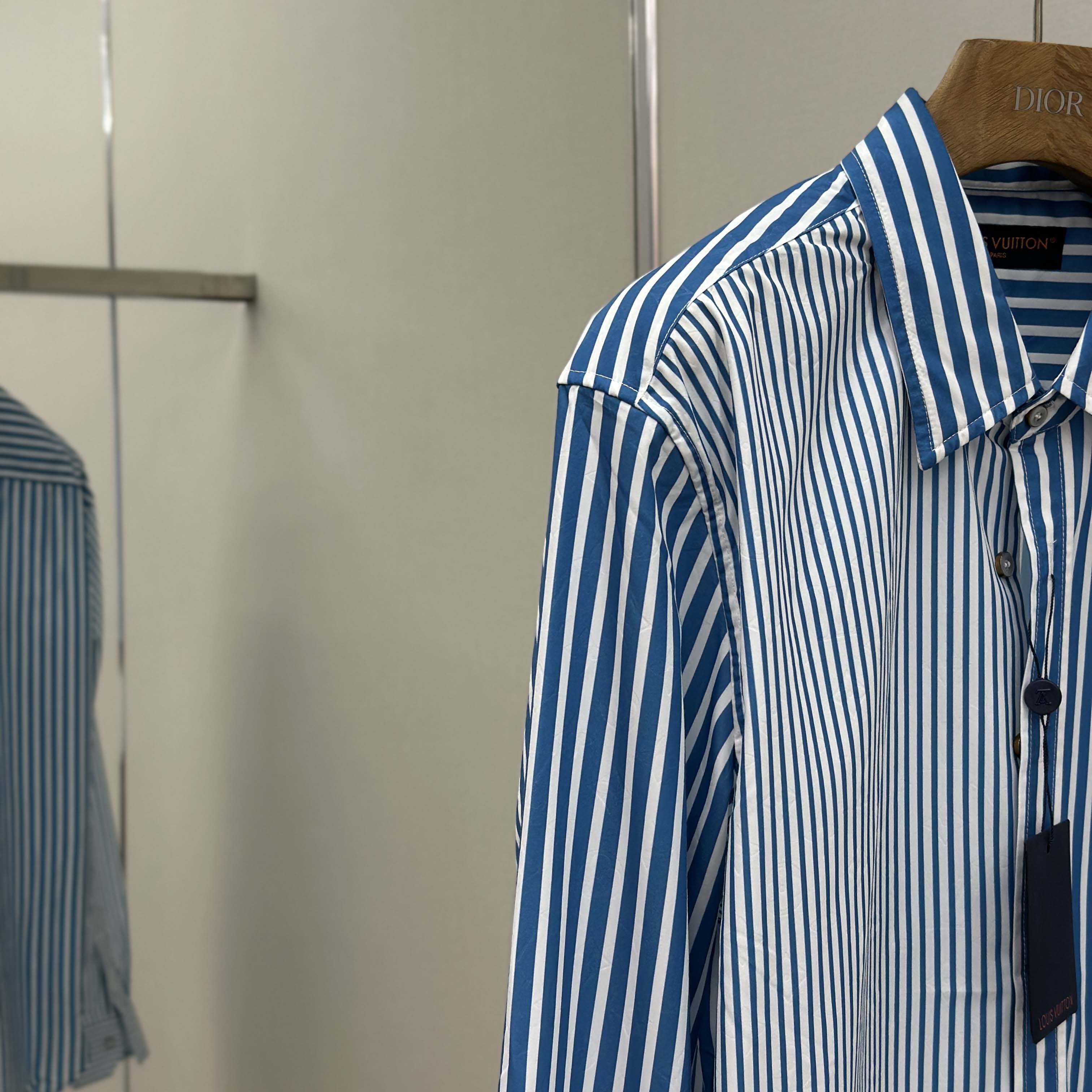 Louis Vuitton Monogram Patchwork Striped Shirt     1AHVWM - FashionPlug