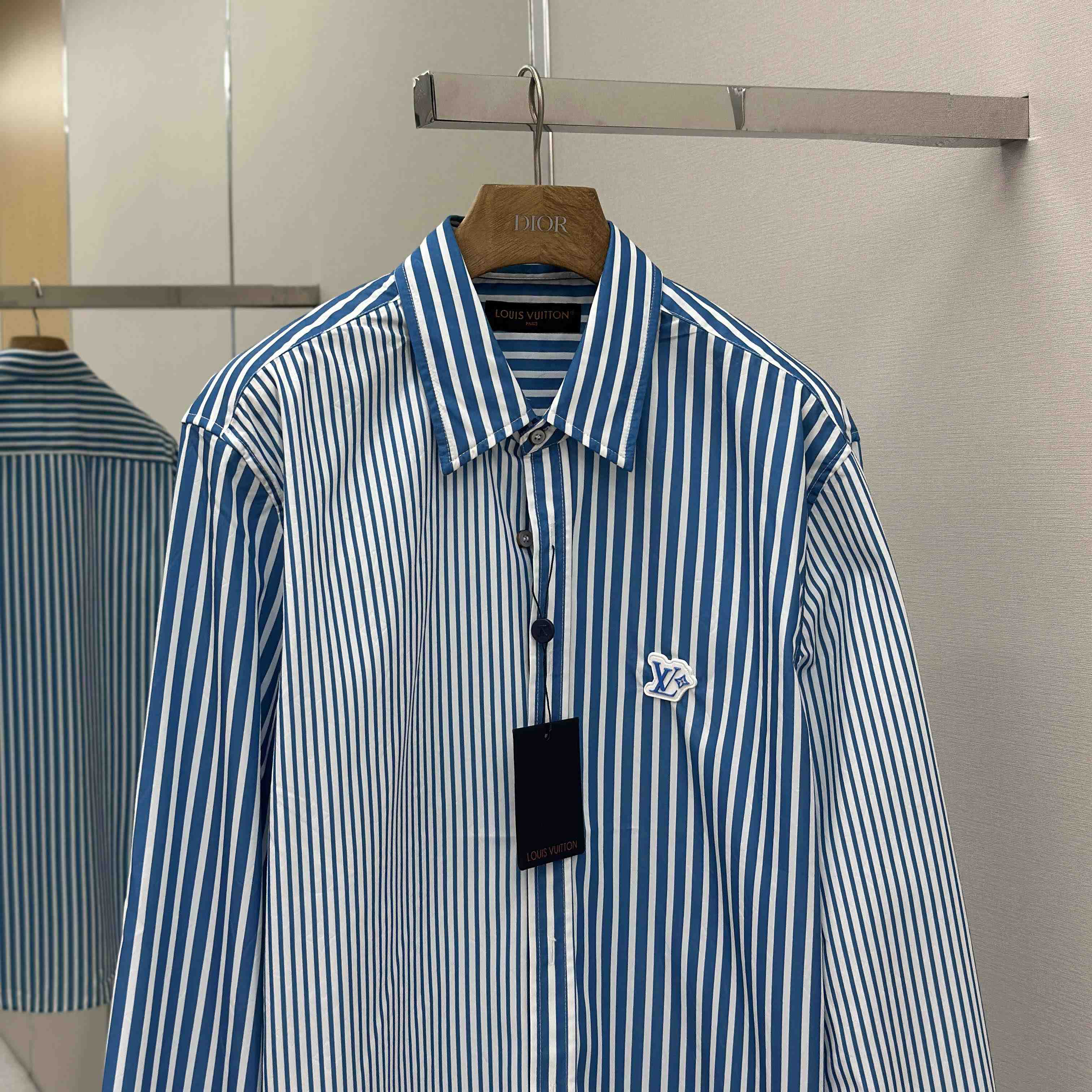 Louis Vuitton Monogram Patchwork Striped Shirt     1AHVWM - FashionPlug