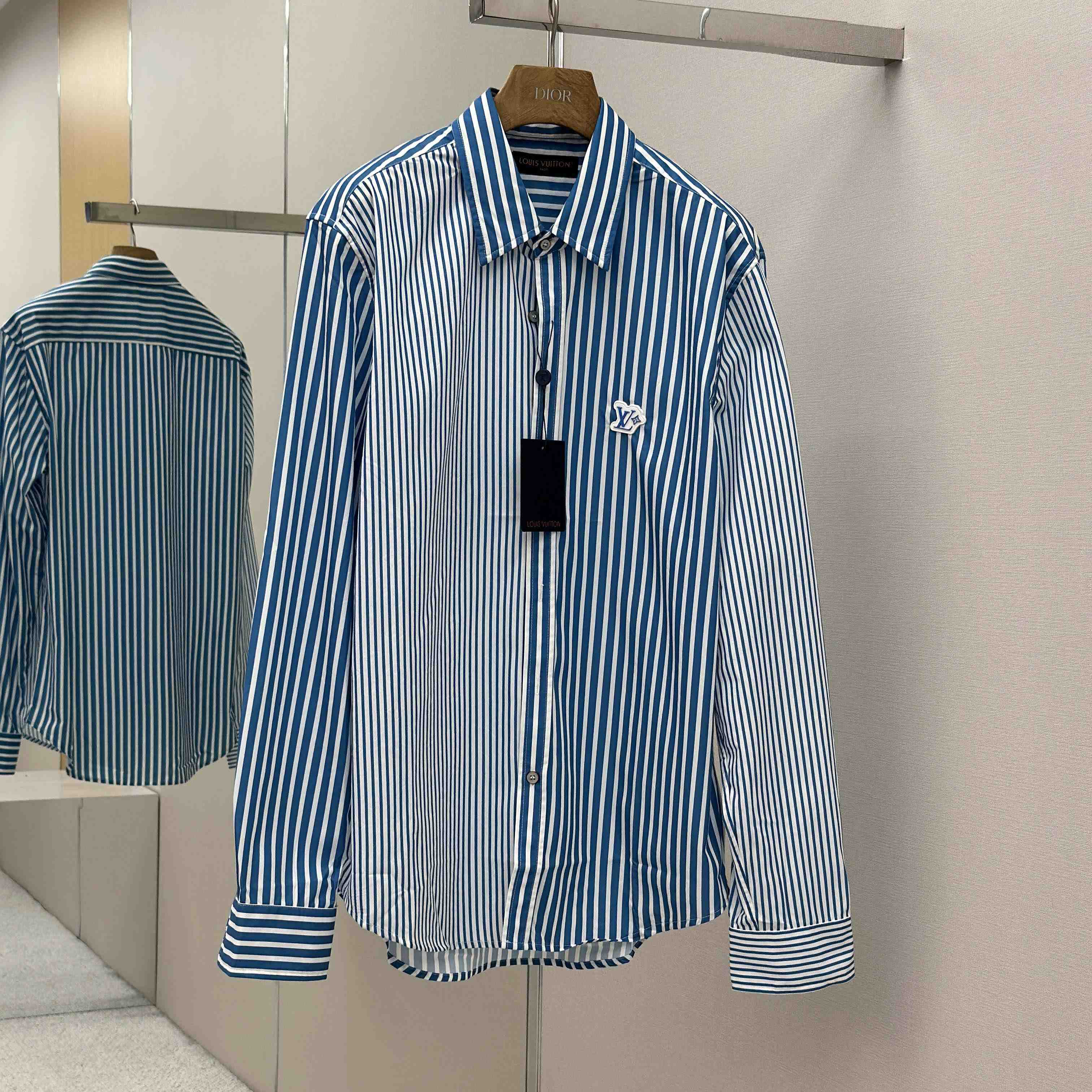 Louis Vuitton Monogram Patchwork Striped Shirt     1AHVWM - FashionPlug