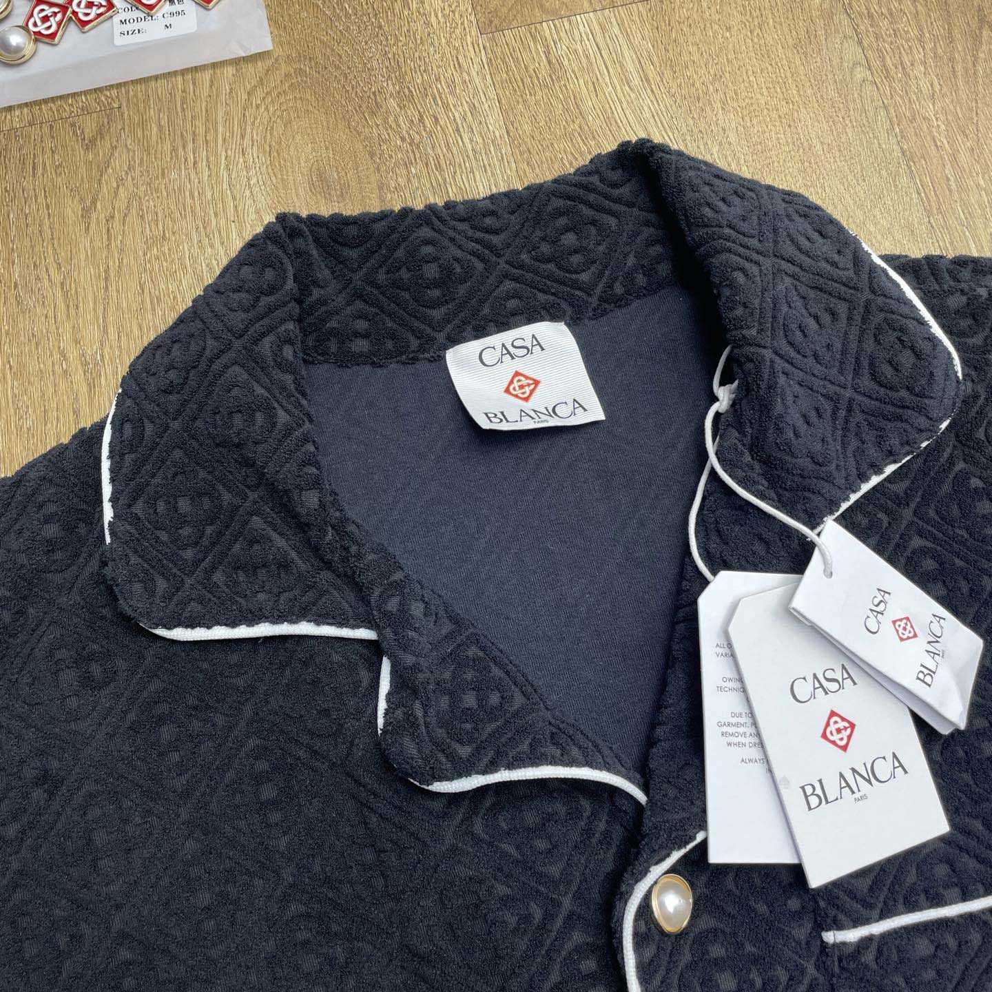 Casablanca Monogram Jacquard Towelling Short Sleeve Shirt   c1028 - FashionPlug