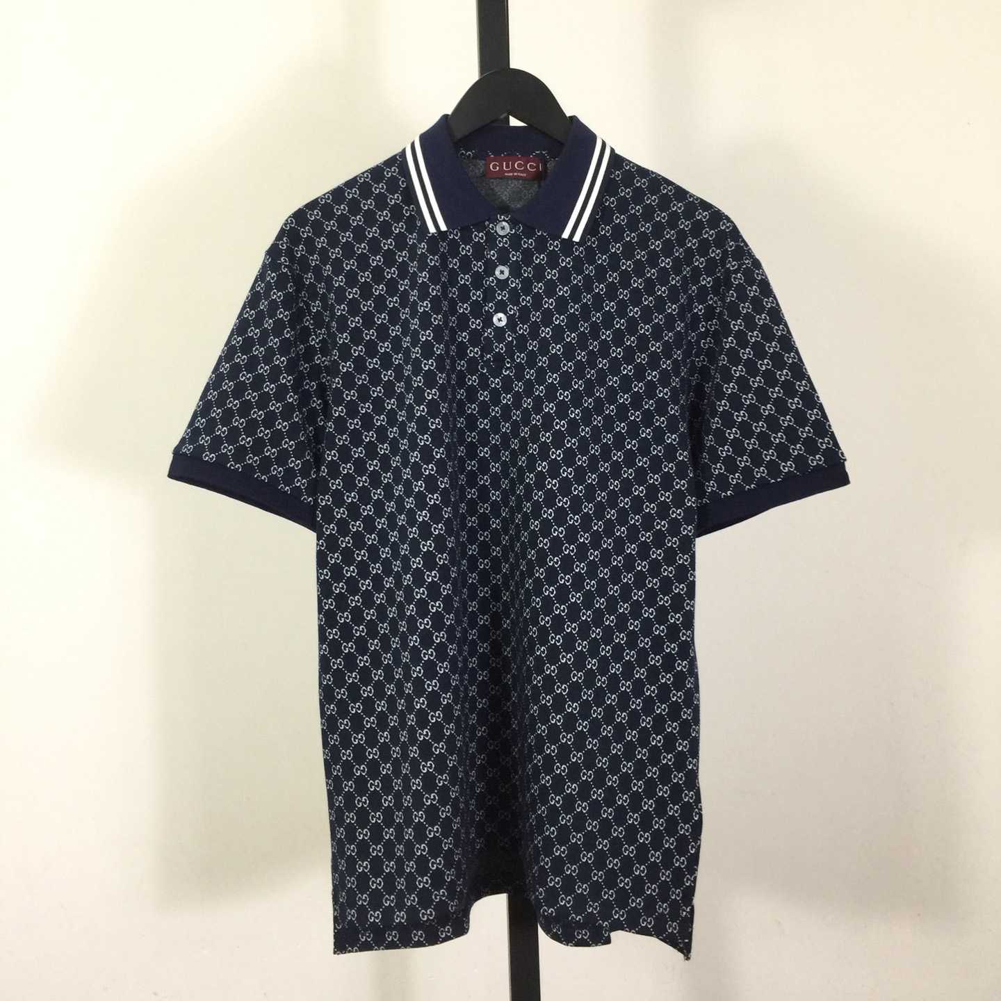 Gucci GG Cotton Jersey Jacquard Polo Shirt - FashionPlug
