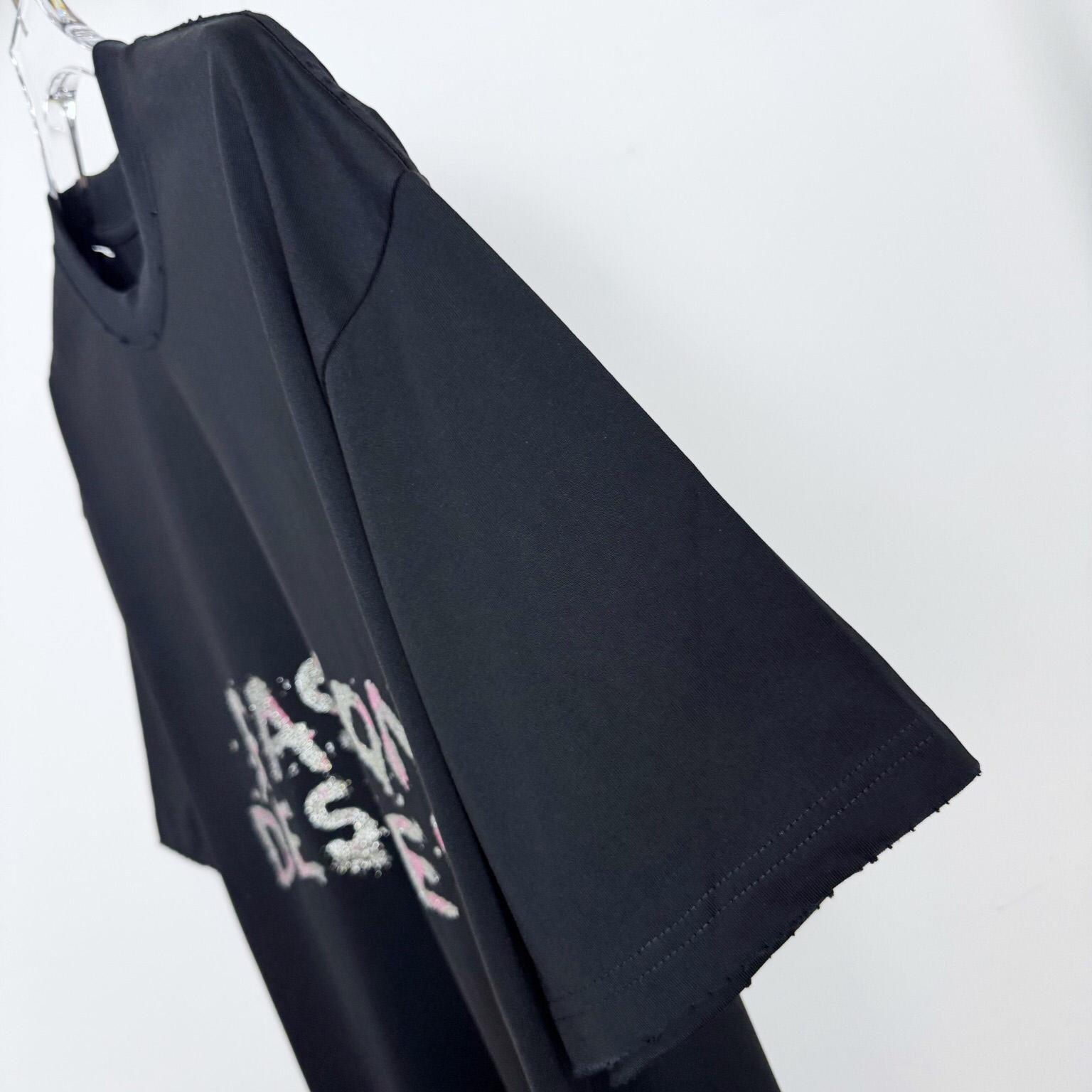 Balenciaga Fashion Designer Oversized T-Shirt In Faded Black Dry Jersey - FashionPlug