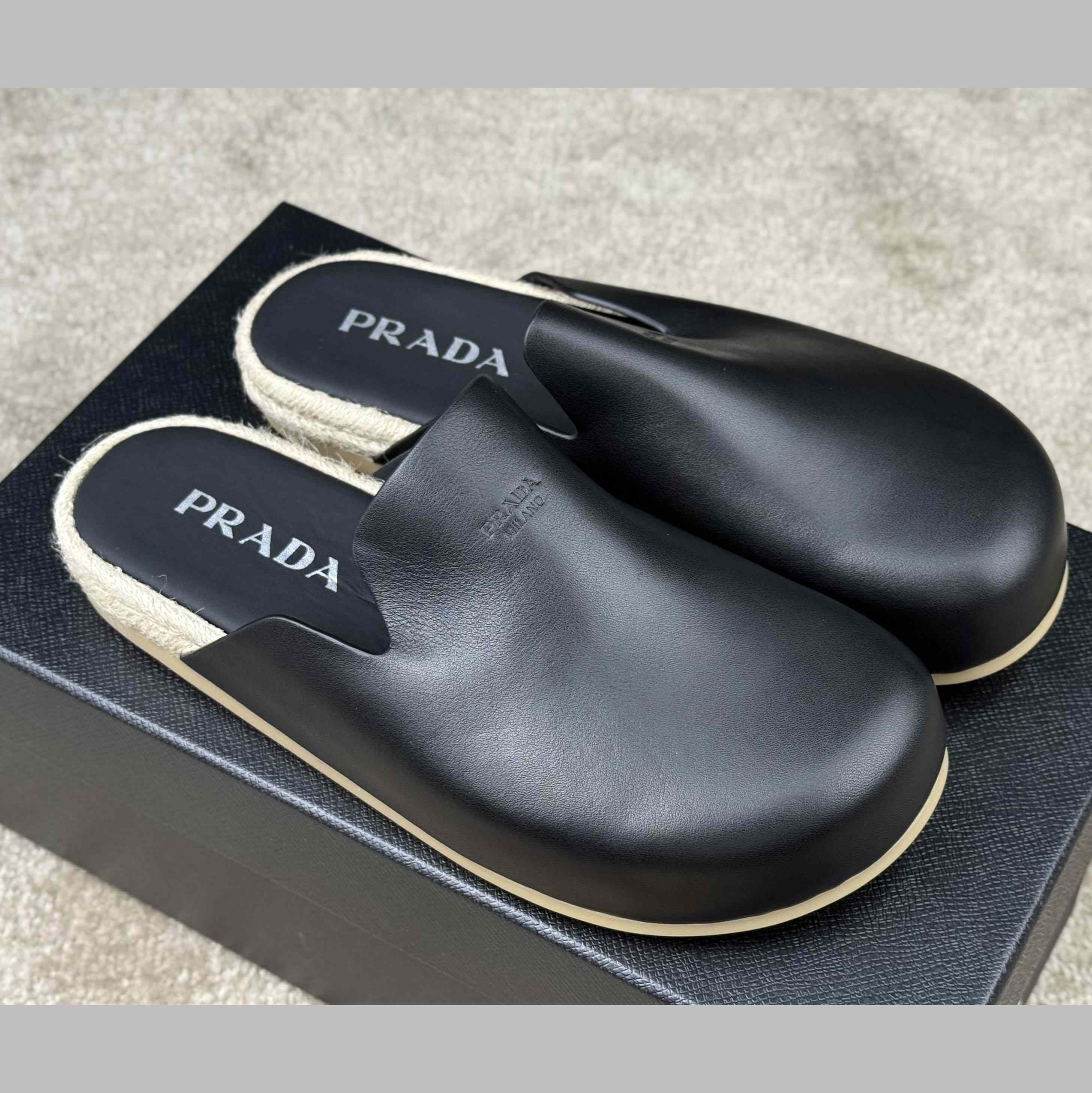 Prada Leather Mules - FashionPlug