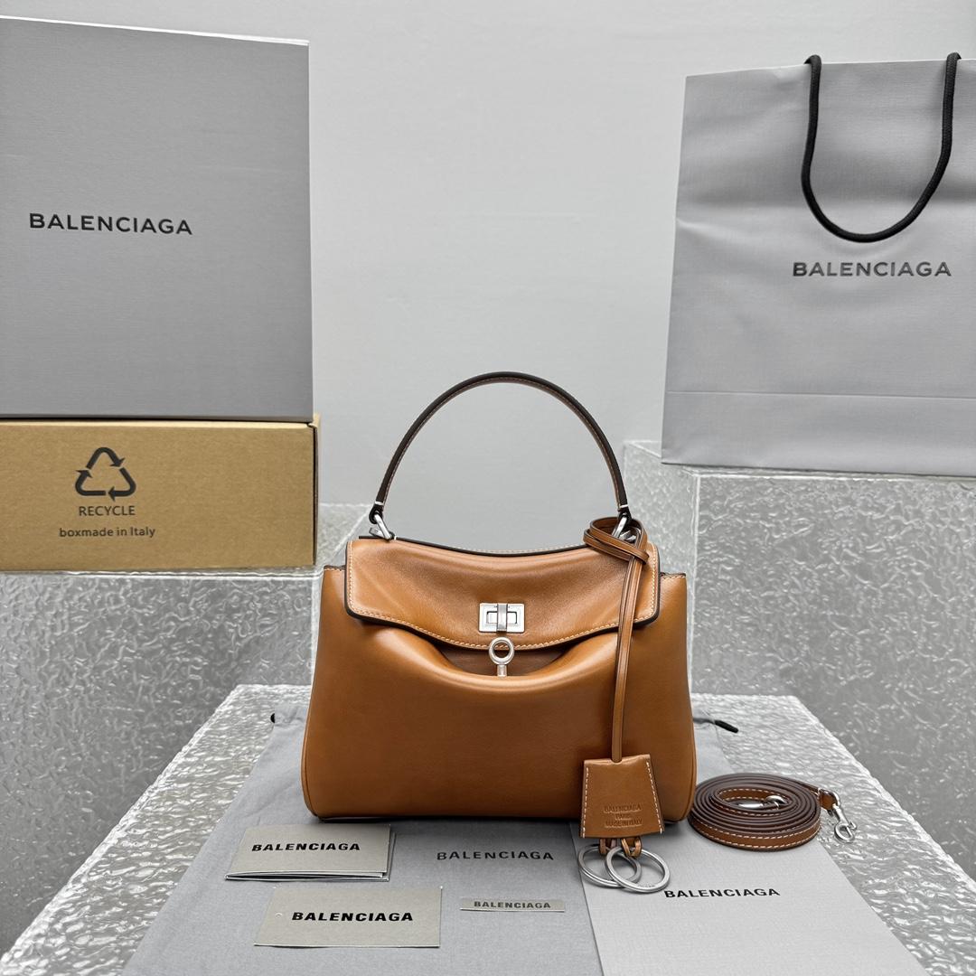 Balenciaga Rodeo Handbag Mini In Tan Cowboy - FashionPlug