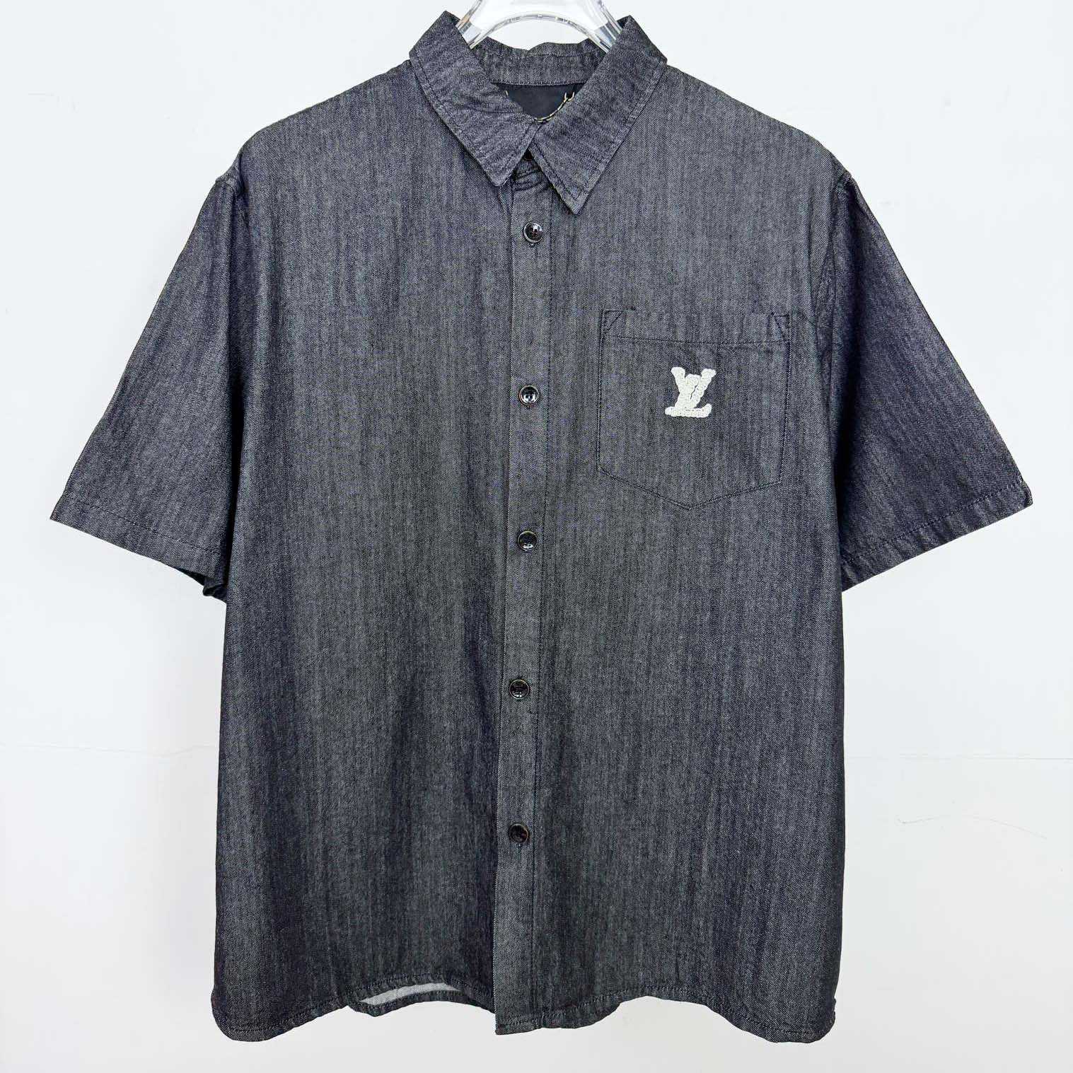 Louis Vuitton Short-Sleeved Chambray Shirt   1AHVW4 - FashionPlug