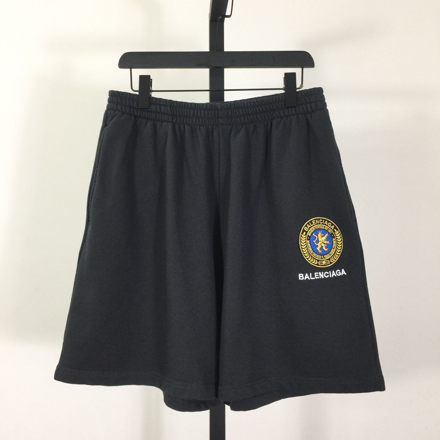 Balenciaga Uniform Merch Short In Faded Black Dry Fleece - FashionPlug