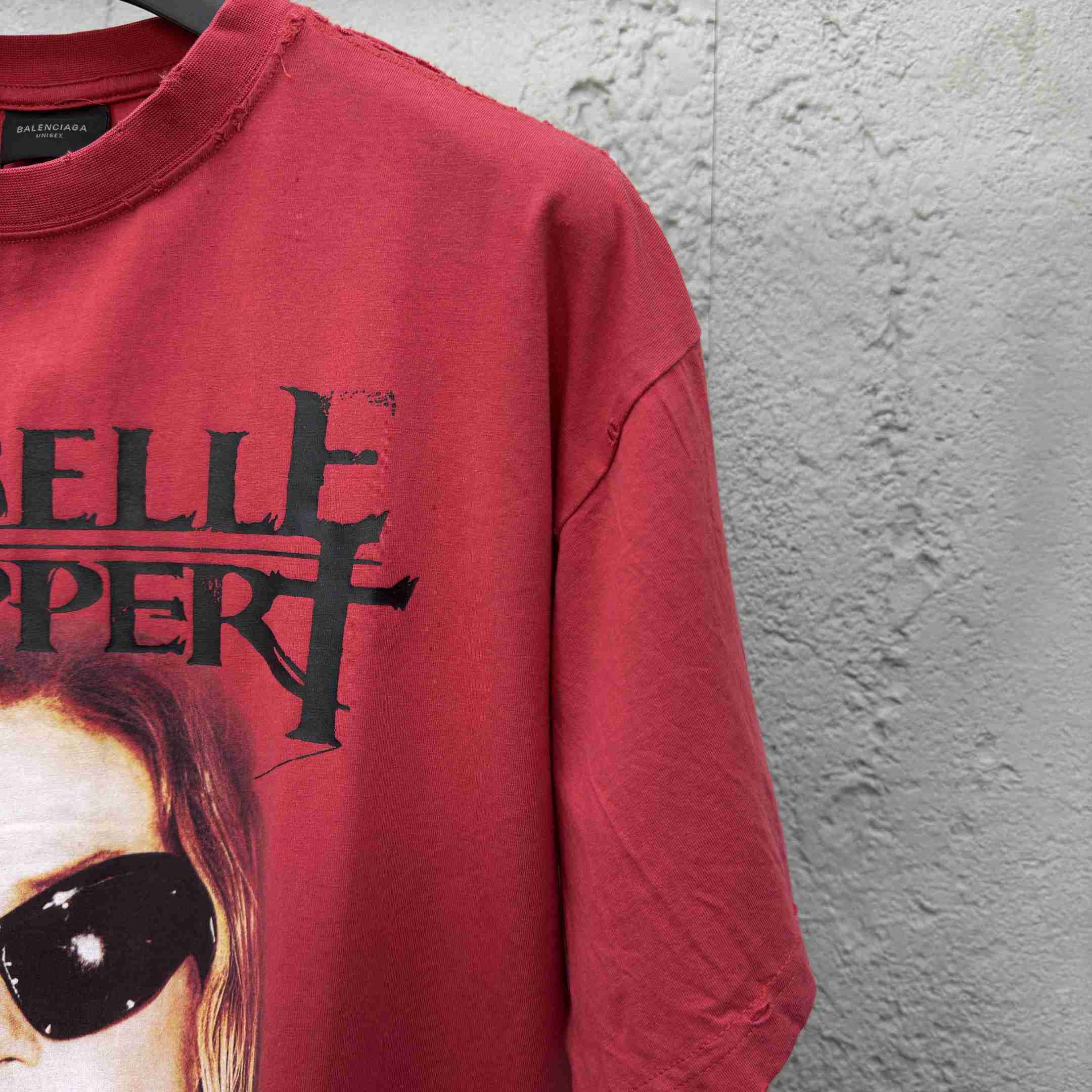 Balenciaga Isabelle Boxy T-Shirt in faded red dry jersey - FashionPlug