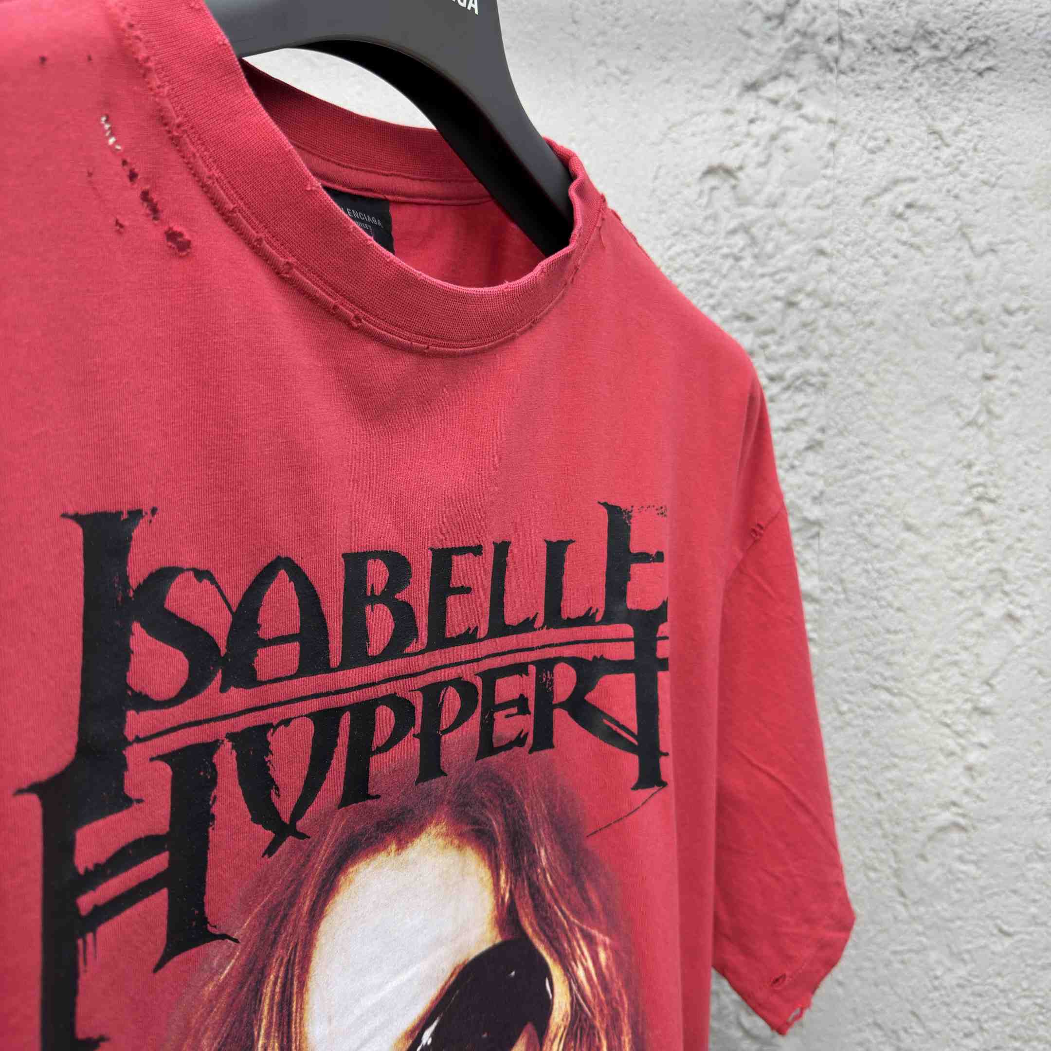Balenciaga Isabelle Boxy T-Shirt in faded red dry jersey - FashionPlug