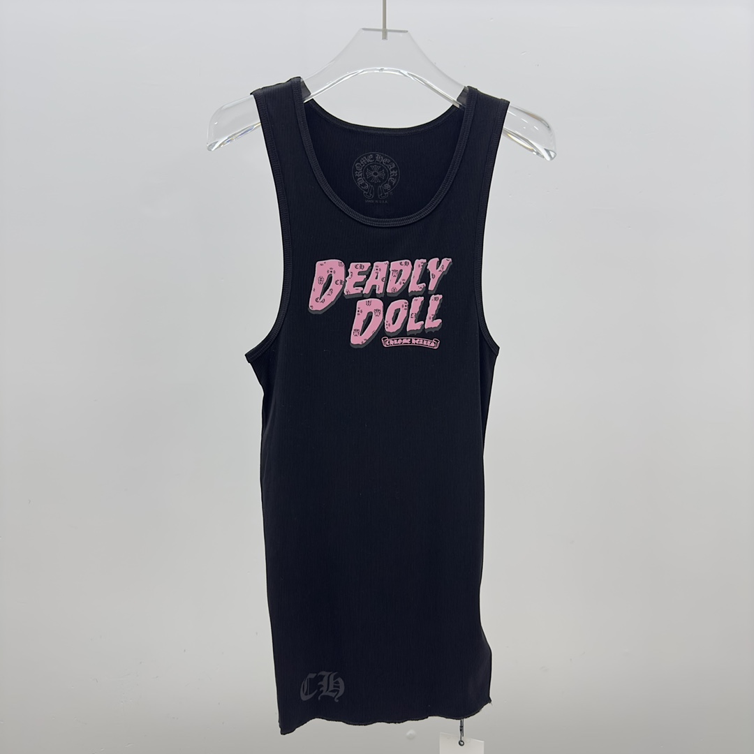 Chrome Hearts x Deadly Doll Tank Top Black/Pink  - FashionPlug
