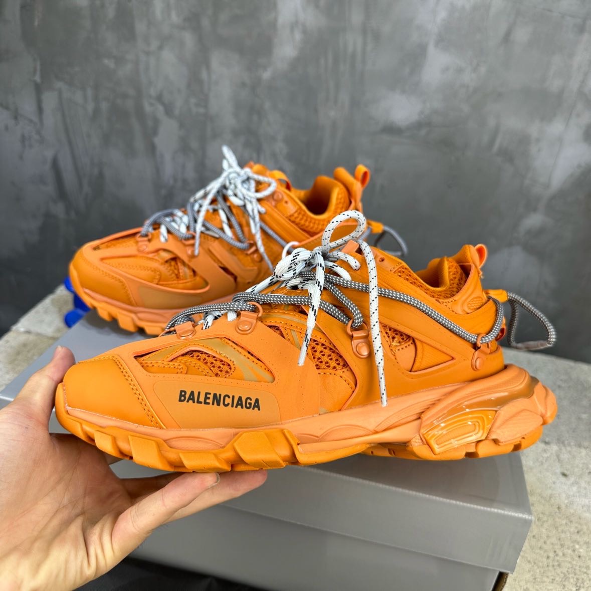 Balenciaga Track Trail Laces Sneaker In Orange   - FashionPlug