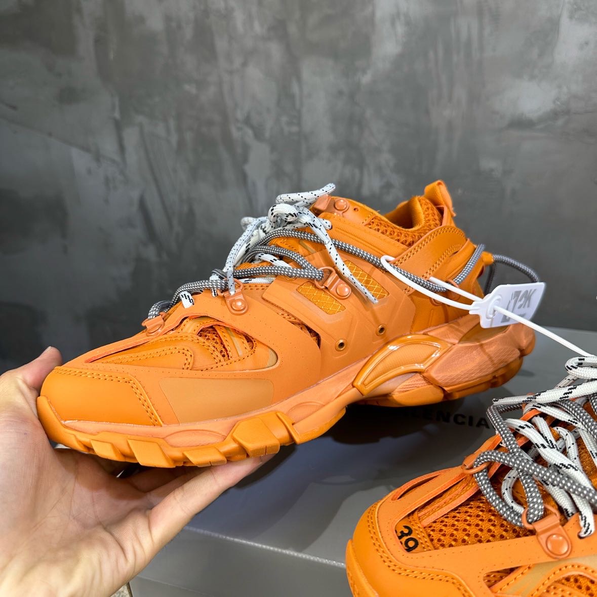 Balenciaga Track Trail Laces Sneaker In Orange   - FashionPlug