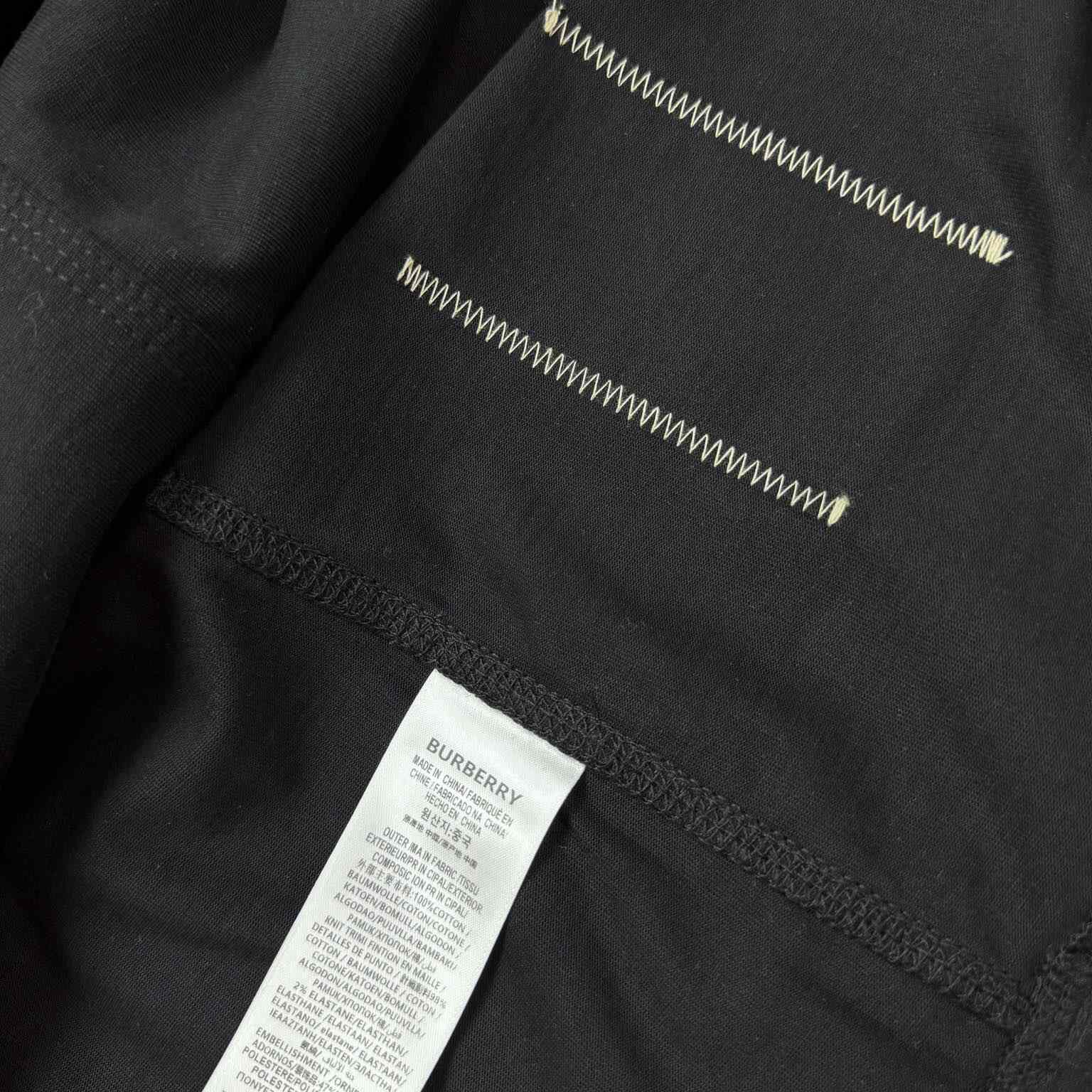 Burberry Check Label Cotton T-shirt  - FashionPlug