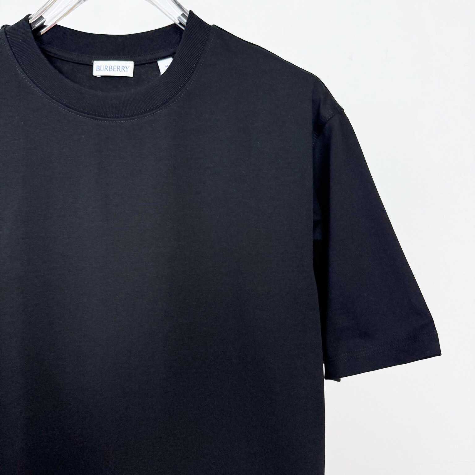 Burberry Check Label Cotton T-shirt  - FashionPlug