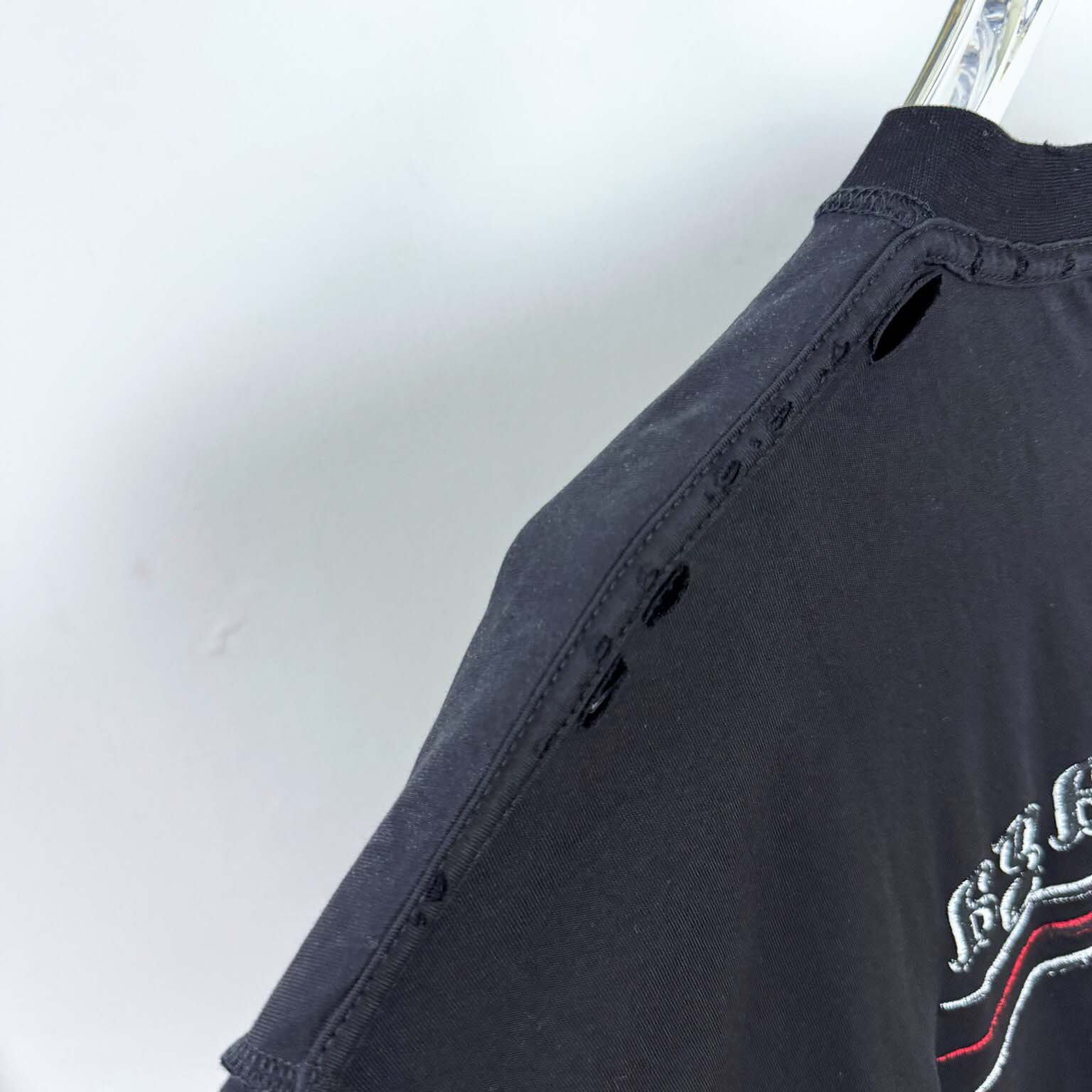 Balenciaga Embroidered Logo Wave Political Campaign T-Shirt  - FashionPlug