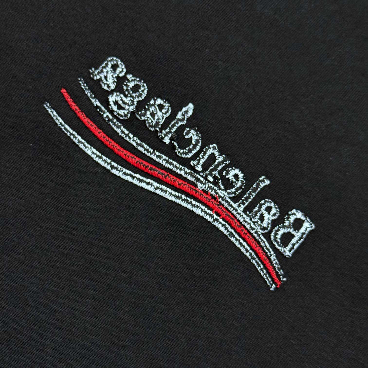 Balenciaga Embroidered Logo Wave Political Campaign T-Shirt  - FashionPlug
