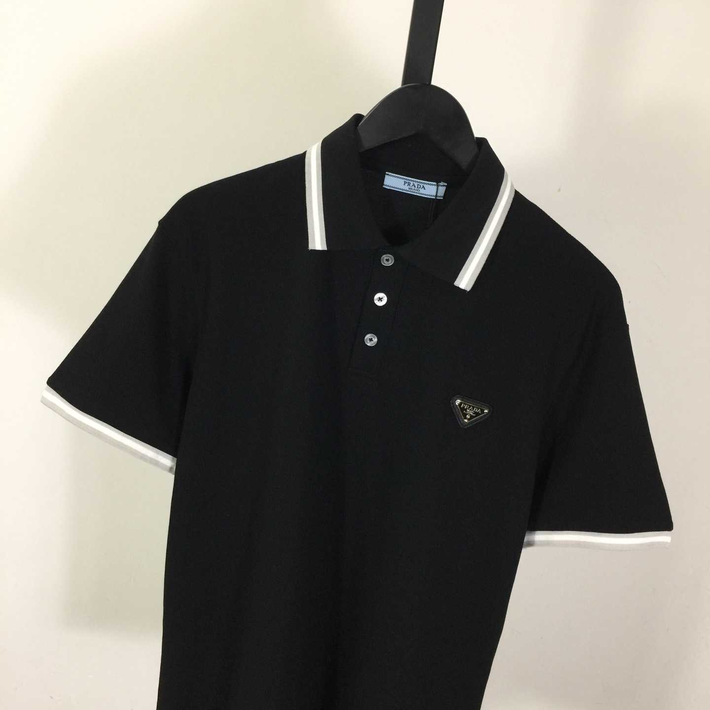 Prada Logo Cotton Polo Shirt - FashionPlug