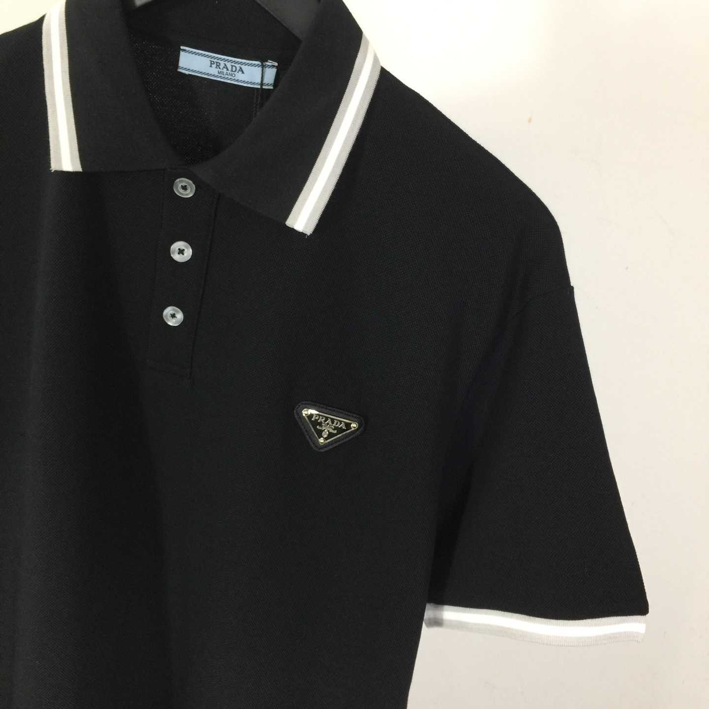 Prada Logo Cotton Polo Shirt - FashionPlug