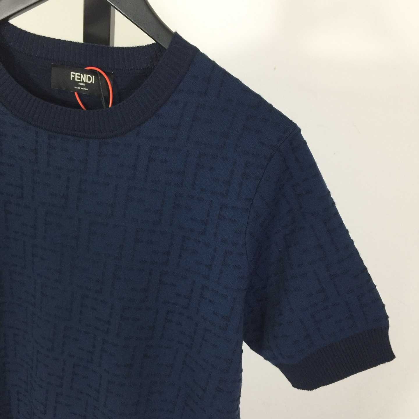 Fendi Blue Cotton FF Selleria Pullover - FashionPlug