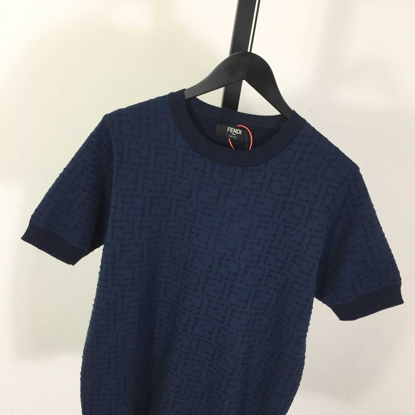 Fendi Blue Cotton FF Selleria Pullover - FashionPlug