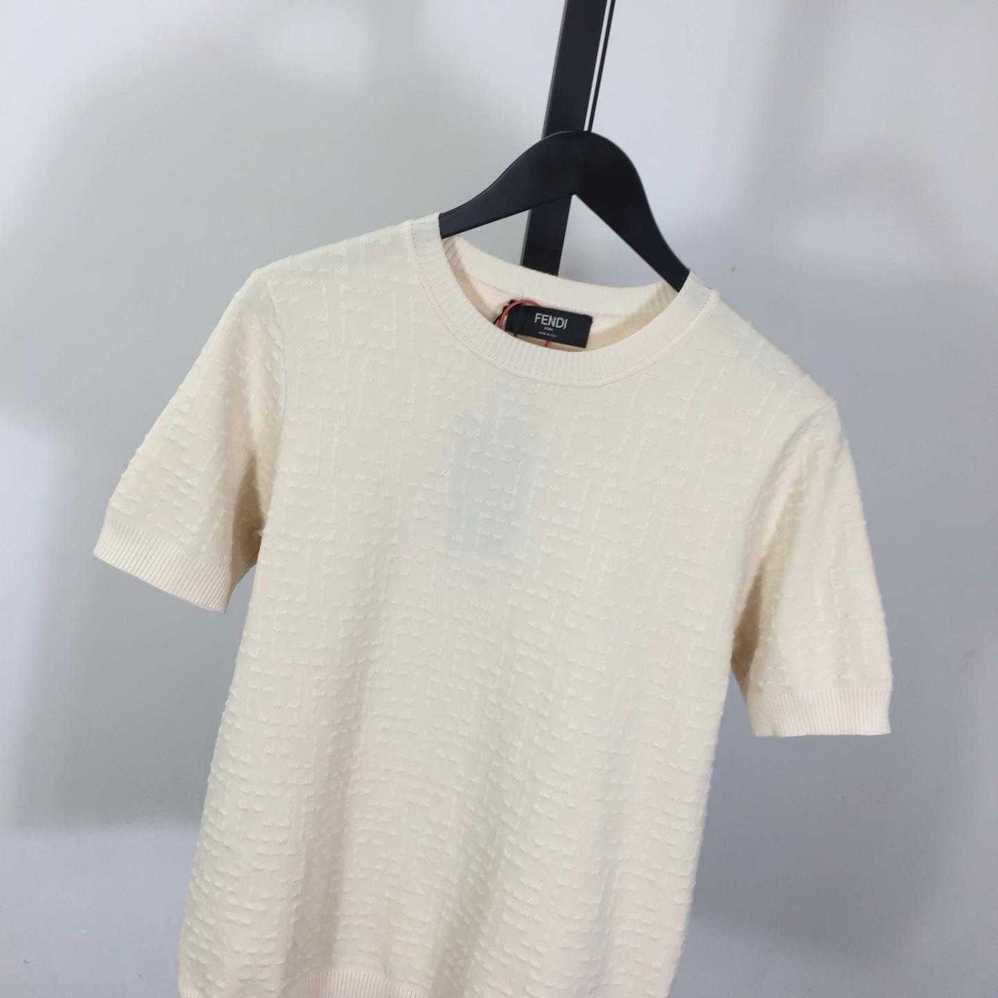 Fendi Beige Cotton FF Selleria Pullover - FashionPlug